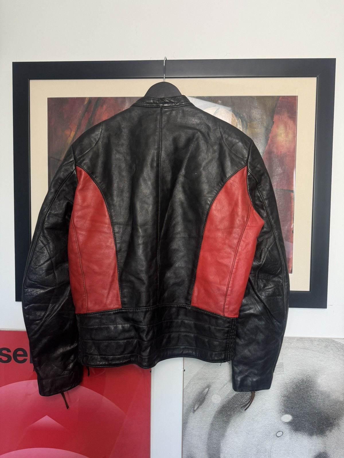 Vintage Vintage 90s Leather Racing Jacket Avant Garde Germany Harru Size US M / EU 48-50 / 2 - 3 Thumbnail