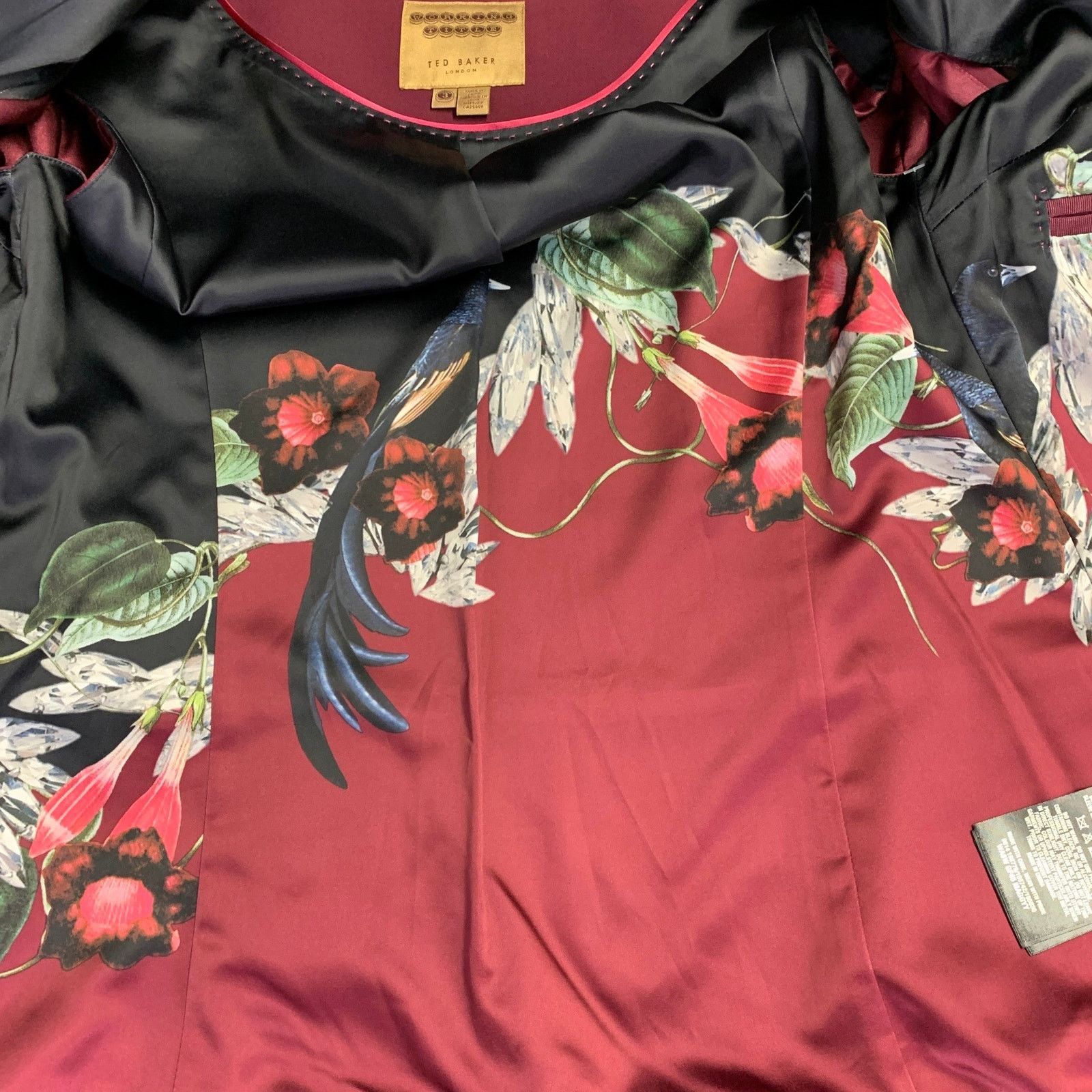 Ted Baker Size L Burgundy Polyester Blend Eye Hook Cape Jacket Blazer Size L / US 10 / IT 46 - 6 Thumbnail