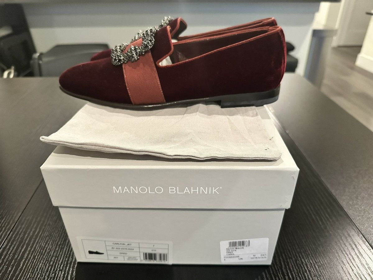Manolo Blahnik Manolo Blahnik Carlton Velvet Loafers Size US 8 / EU 41 - 2 Thumbnail