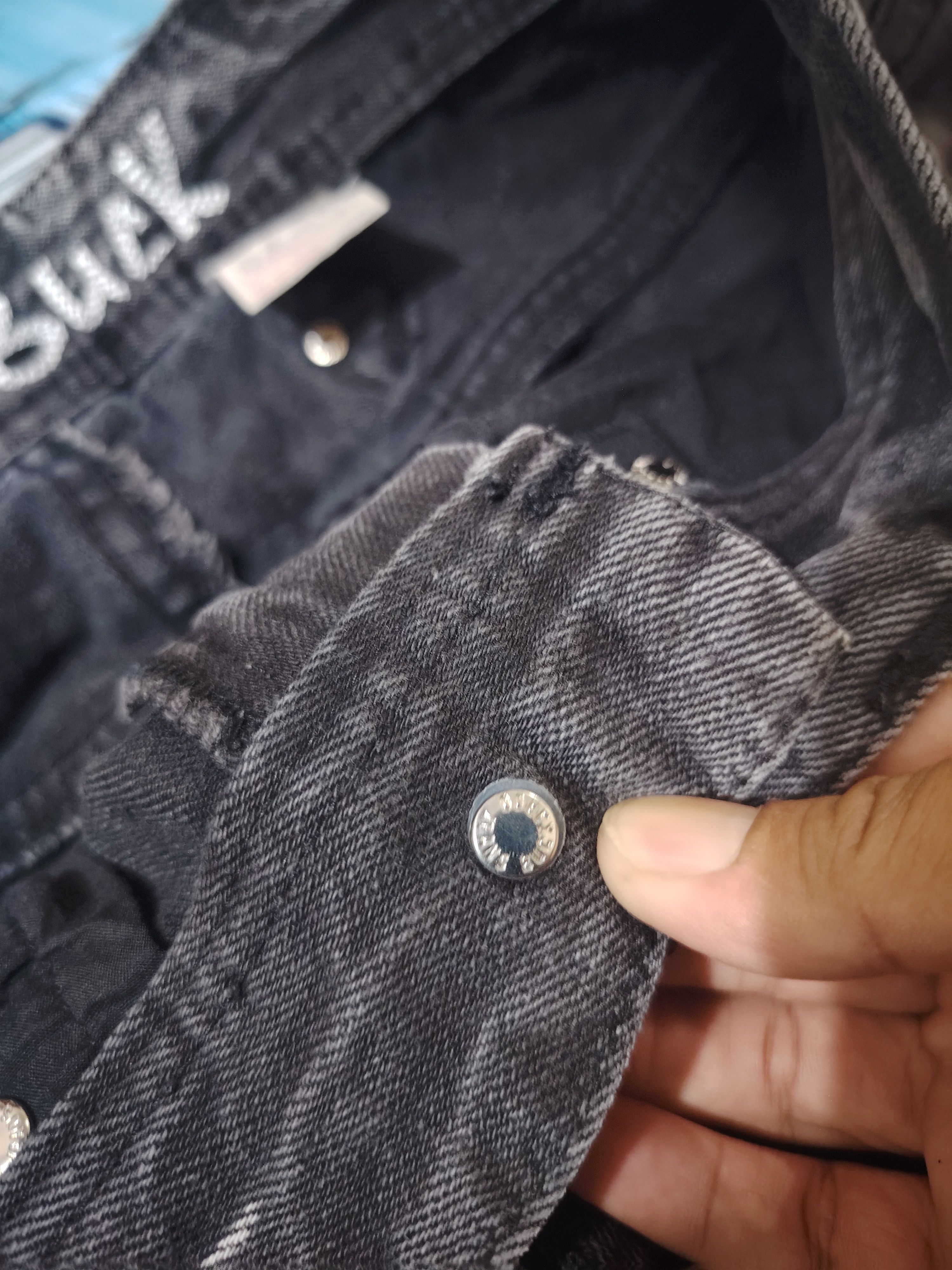 If Six Was Nine Buckaroo Distressed Denim Flared Jeans Baggy Style Buckle Size US 31 - 12 Thumbnail