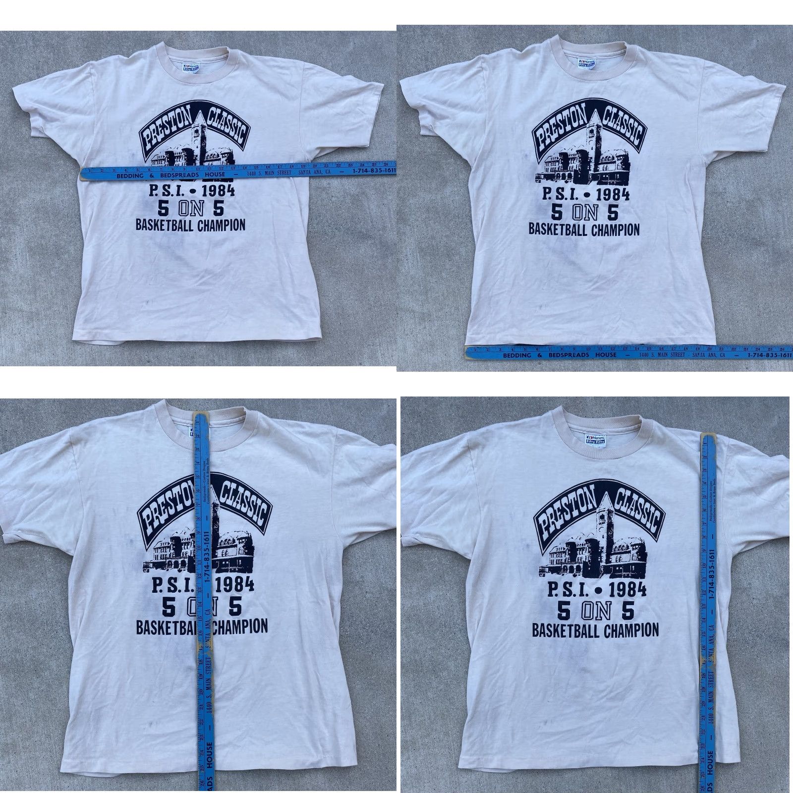 Hanes VINTAGE Hanes Preston Classic PSI 5 On 5 Basketball Champion T Shirt XL Beige 80s 1980s Mens Tee Size US XL / EU 56 / 4 - 11 Thumbnail