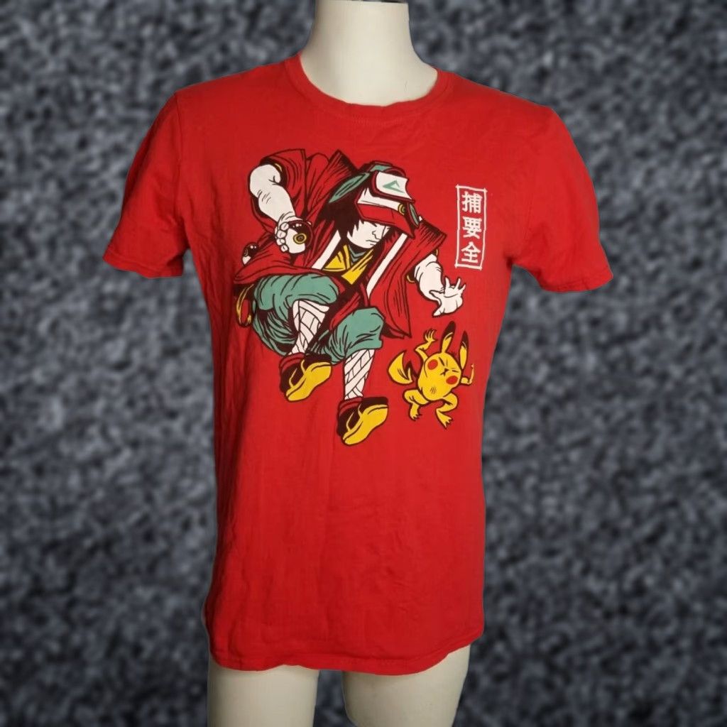 Gildan Pokemon Pikachu Warrior Samurai T-Shirt Mens M Red Graphic Gildan Japan Distressed Size US M / EU 48-50 / 2 - 1 Thumbnail
