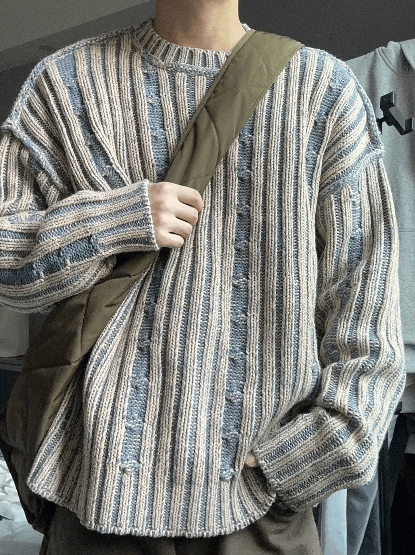 Japanese Brand × Vintage Retro y2k reversible cable knit pullover sweater knitwear Size US L / EU 52-54 / 3 - 1 Thumbnail