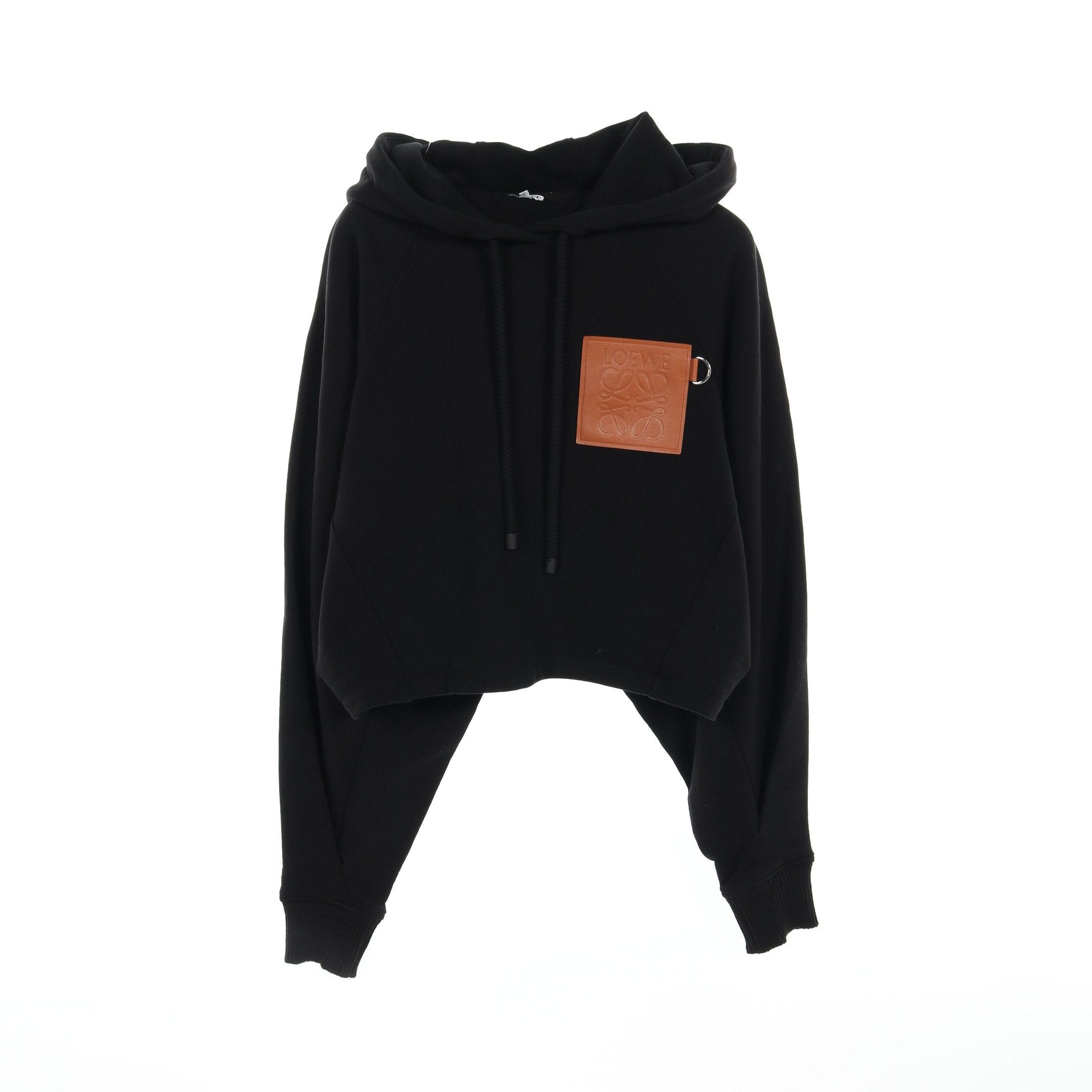 Loewe Loewe Anagram Cropped Booties Pullover Hoodie Cotton Black Size ONE SIZE - 1 Thumbnail