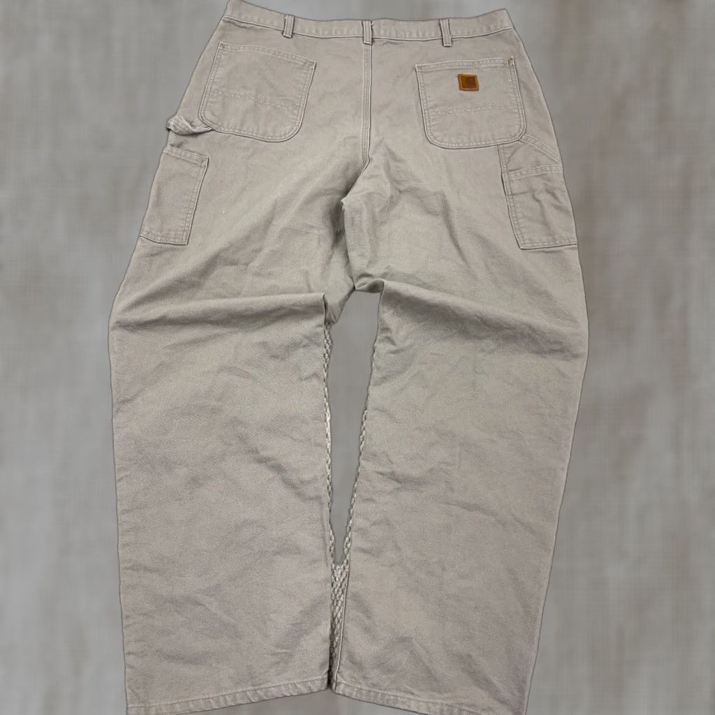 Carhartt Carhartt Pants Men 40x304 Tan Carpenter Canvas Jeans Work Wear Baggy B11 DES Size US 40 / EU 56 - 1 Thumbnail