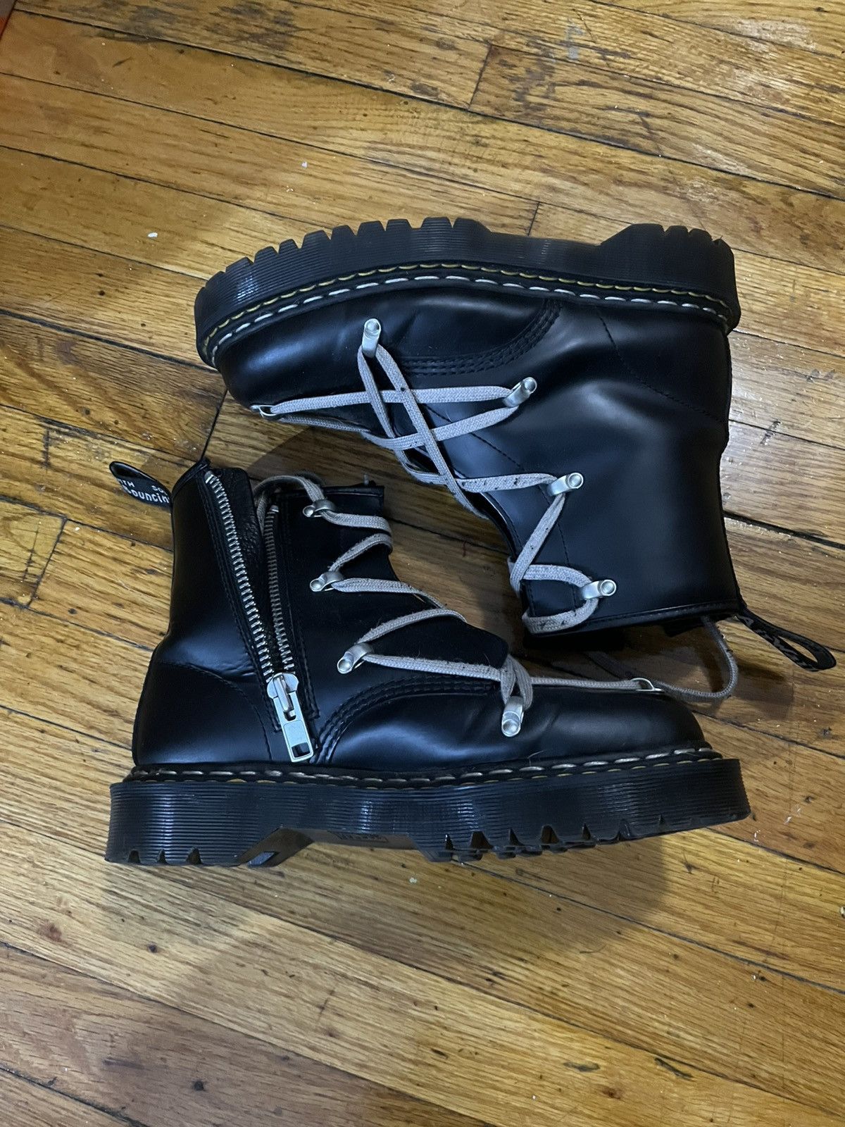 Pre-owned Dr. Martens X Rick Owens Dr Martens Pentagram Boots In Black