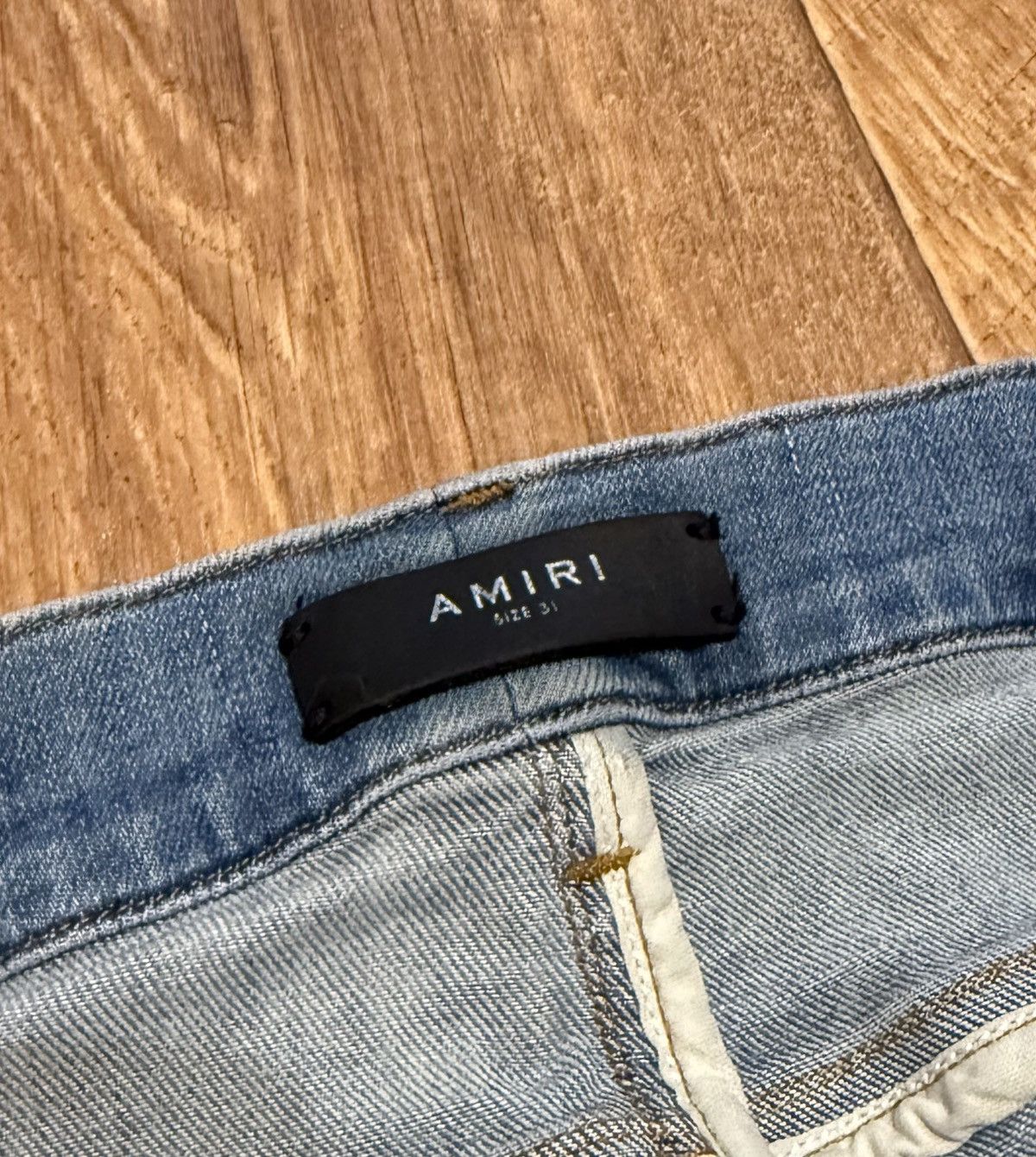 Amiri Amiri Ripped Light Blue Jeans Slim Fit Denim Pants Size US 31 - 11 Thumbnail