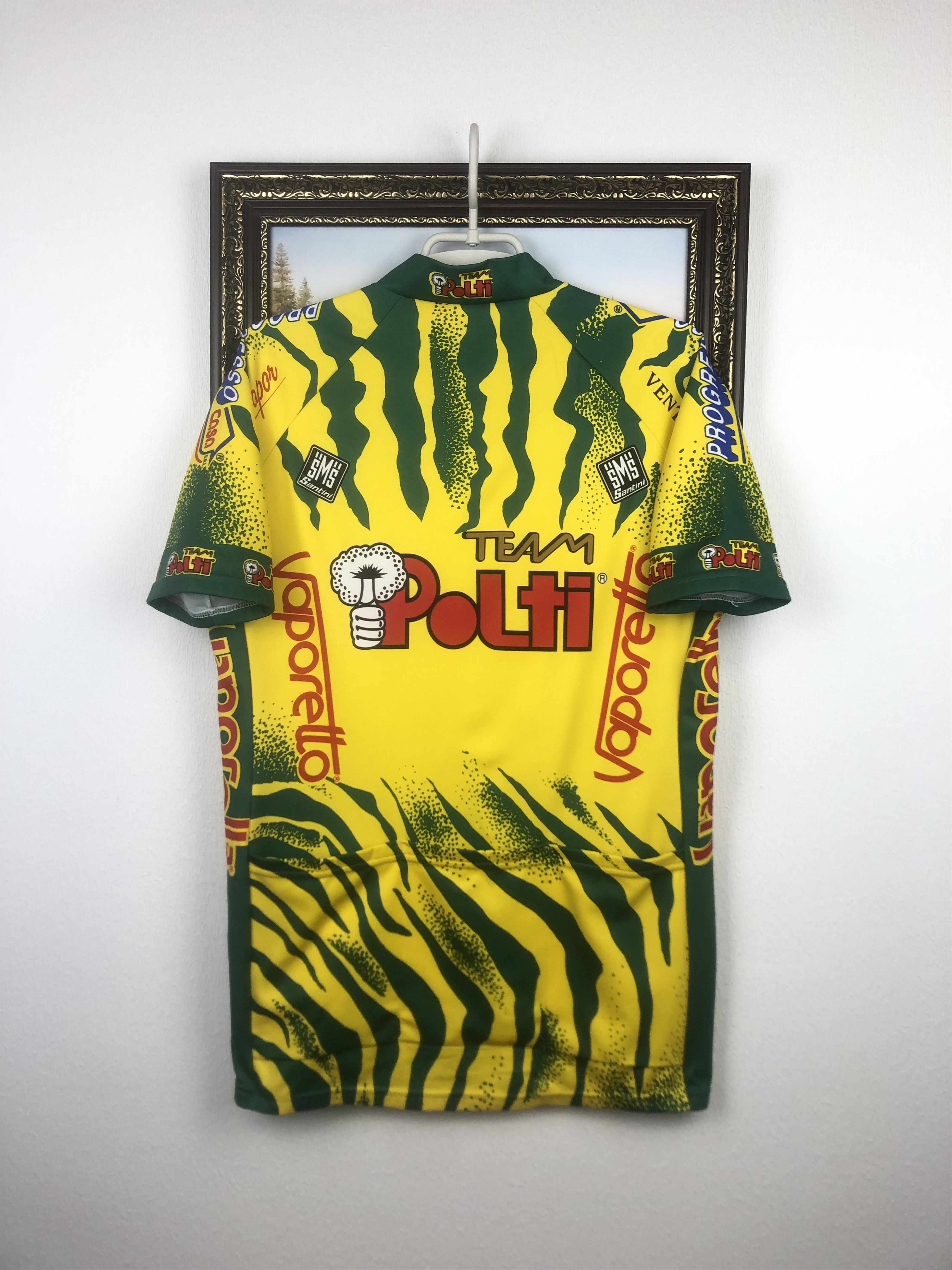 Vintage Vintage Santini Team Polti Cycling Jersey Mens Maglia Trikot Size US XL / EU 56 / 4 - 8 Thumbnail