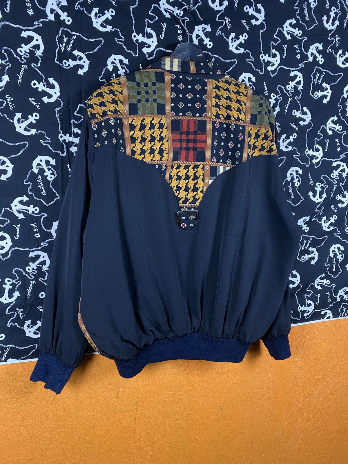 Vintage Vintage Patchwork Bomber Jacket with Zip Front Ribbed Cuffs Size US L / EU 52-54 / 3 - 12 Thumbnail