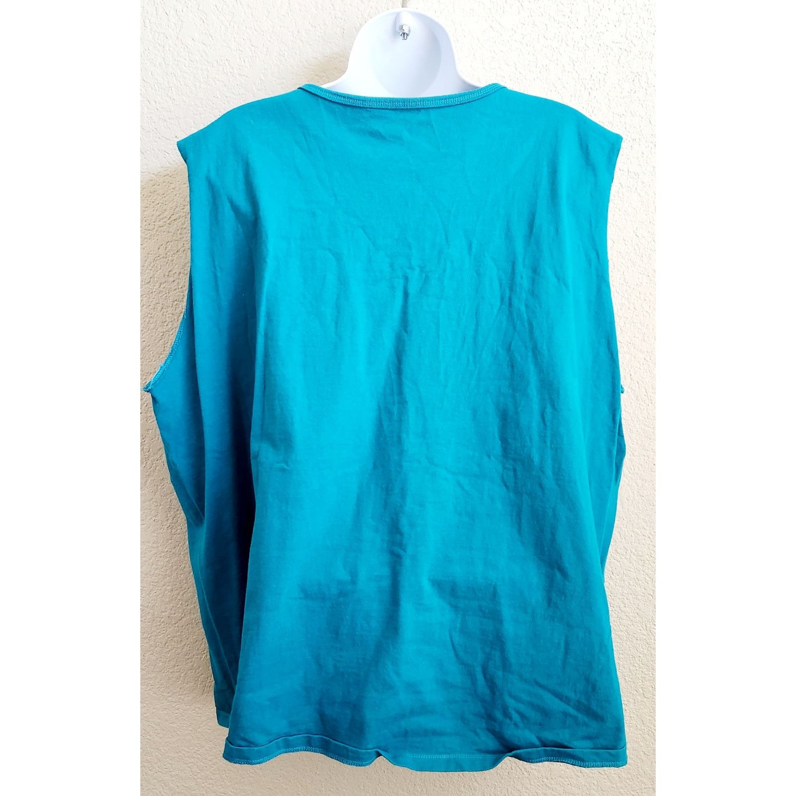 Other Just My Size Blue Sleeveless Round Neck Top 18W 20W Plus Size XXL / US 16-18 / IT 52-54 - 3 Thumbnail