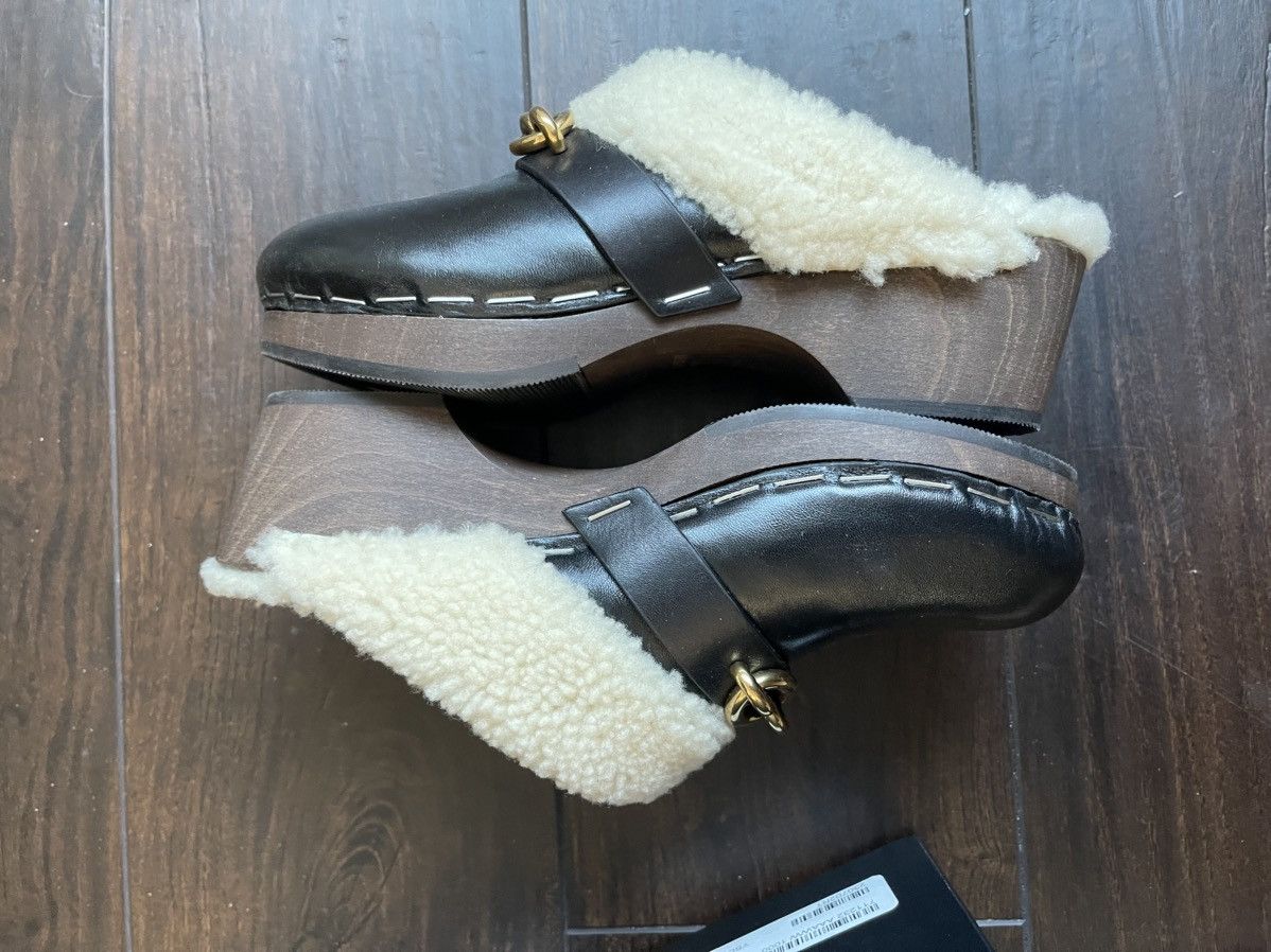 Yves Saint Laurent Saint Laurent Black Fur Clogs Size US 6 / IT 36 - 9 Thumbnail