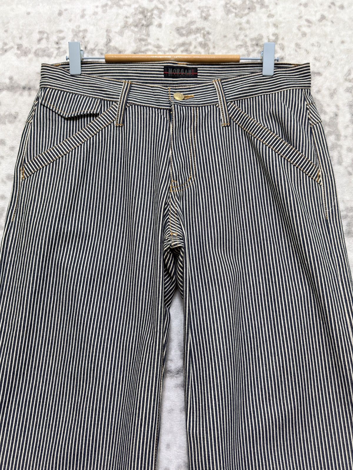 Morgan Homme Vintage Morgan Homme Hickory Railroad Stripe Wide Leg Pants Size US 32 / EU 48 - 3 Thumbnail