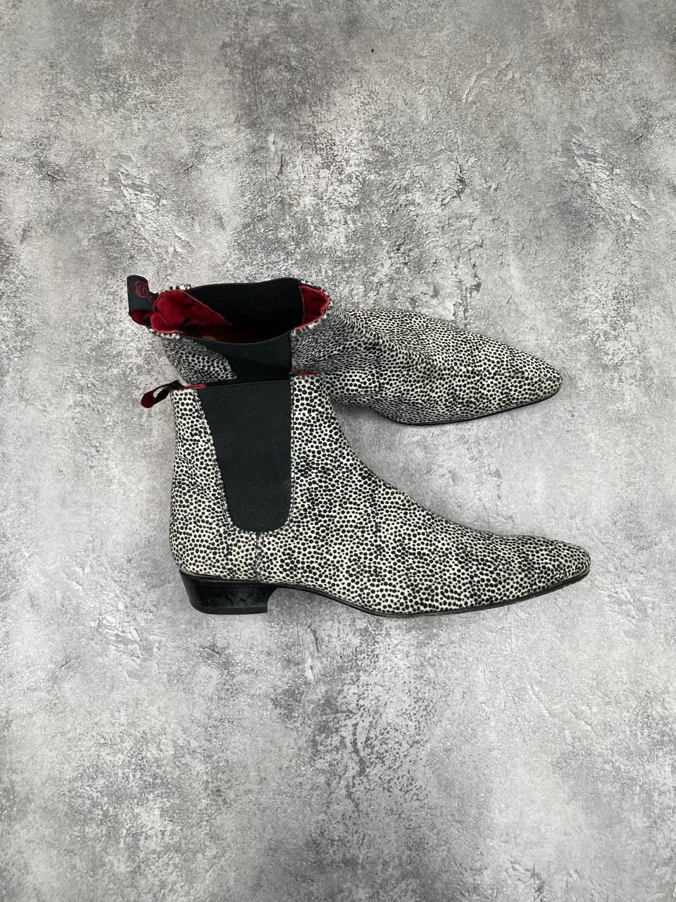 Jeffery West Men Leather Chelsea Boots White Black