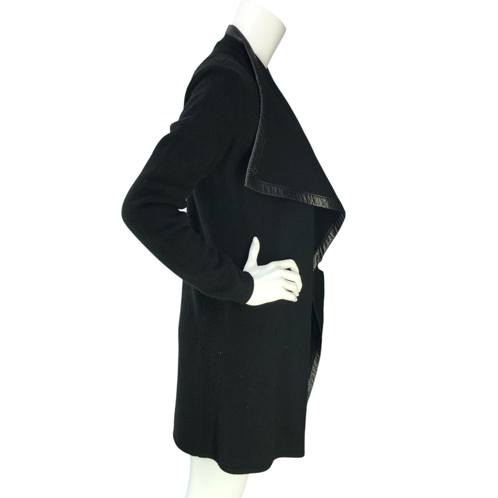 Ralph Lauren Black Label Ralph Lauren Size S Open Cardigan Cashmere Lamb Leather Trim Size S / US 4 / IT 40 - 9 Thumbnail