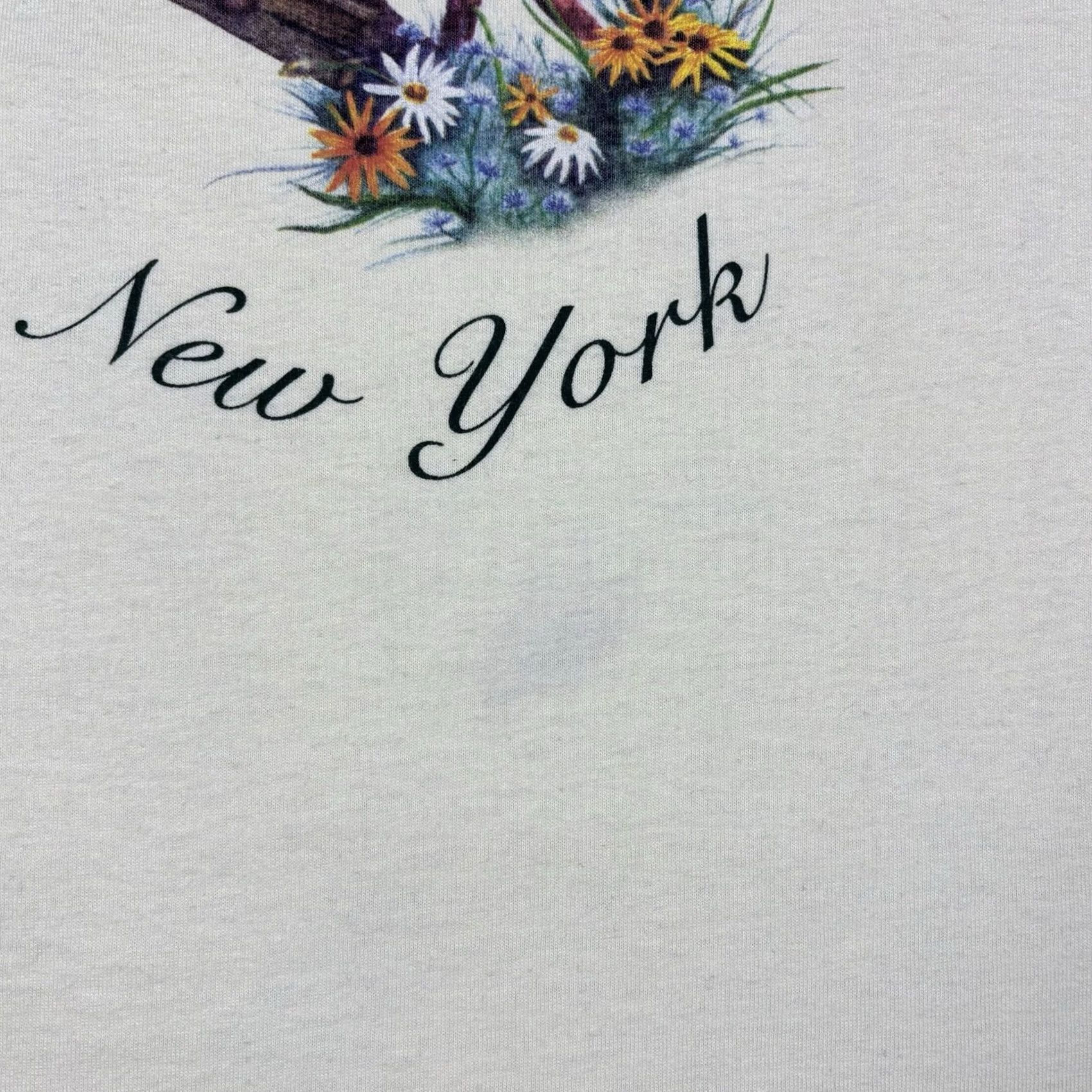 Hanes VINTAGE Beauty In Boom Flower Shop Promo T Shirt Mens L White 90s Graphic Print Crew Neck Short Sleeve Hanes Size US L / EU 52-54 / 3 - 4 Thumbnail