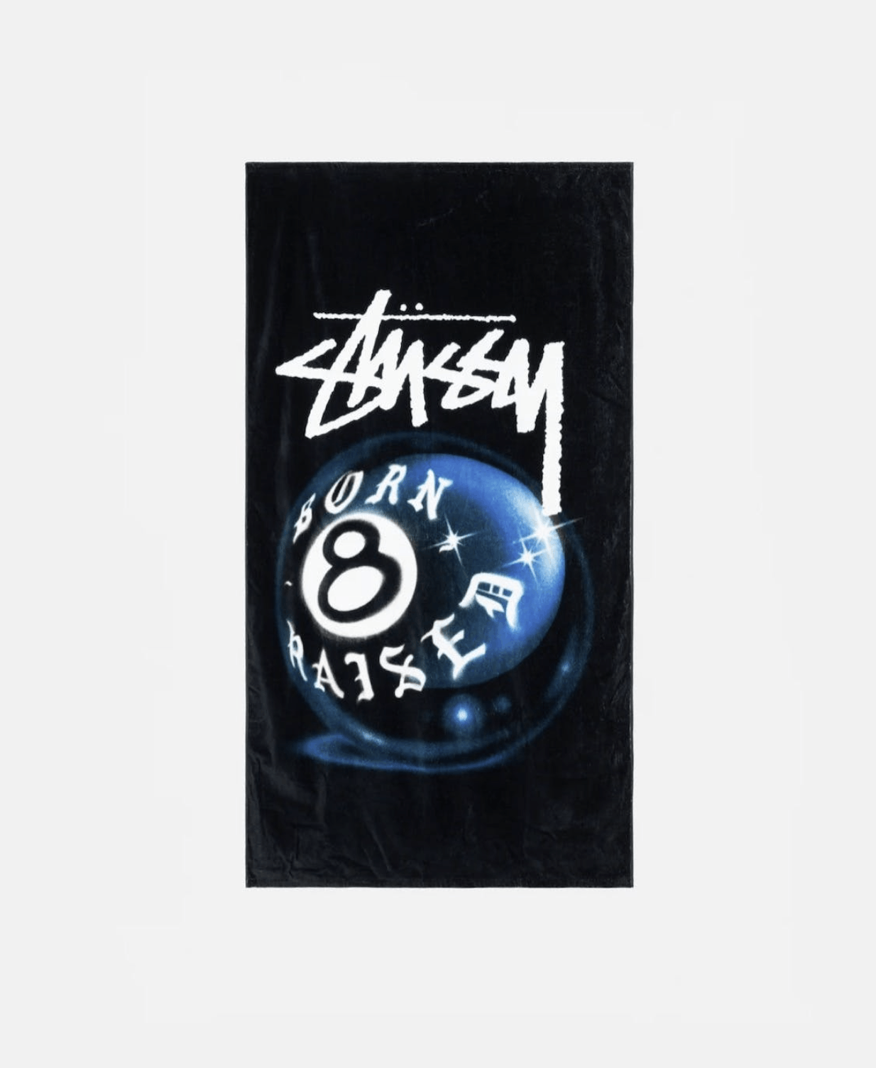 Pre-owned Born X Raised X Stussy Stussy Born X Raised B&r Beach Towel In Black