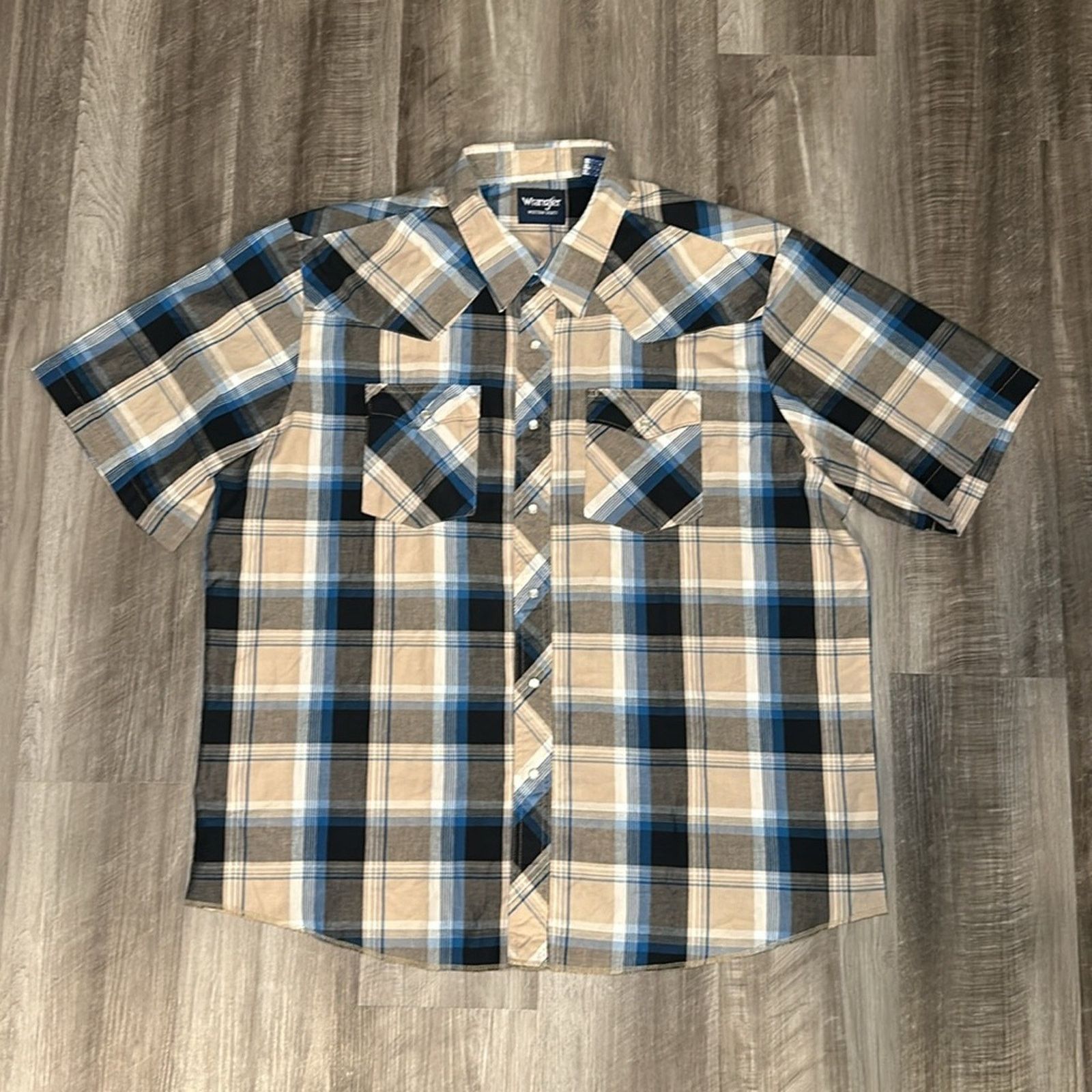 Wrangler Wrangler Western Short Sleeve Pearl Snap Button - 2XL Size US XXL / EU 58 / 5 - 2 Thumbnail