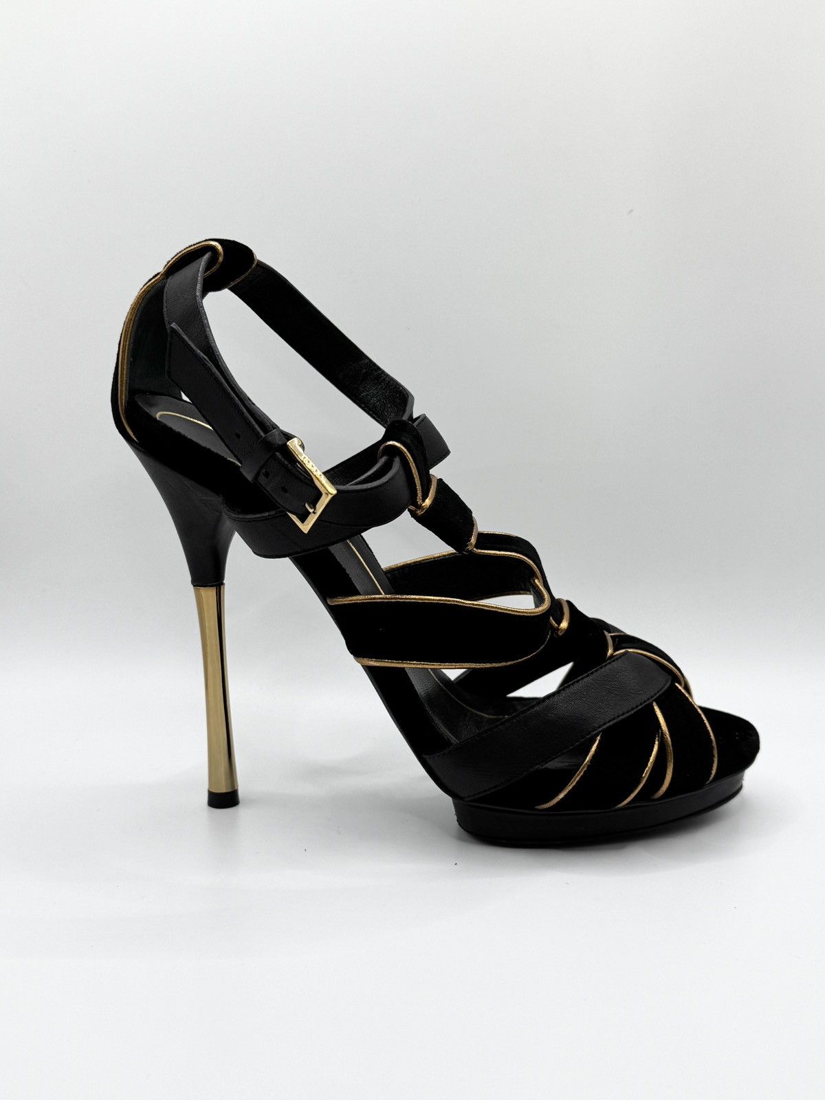 Gucci Vintage Gucci Malika Velvet Gladiator Heels Size US 8 / IT 38 - 4 Thumbnail