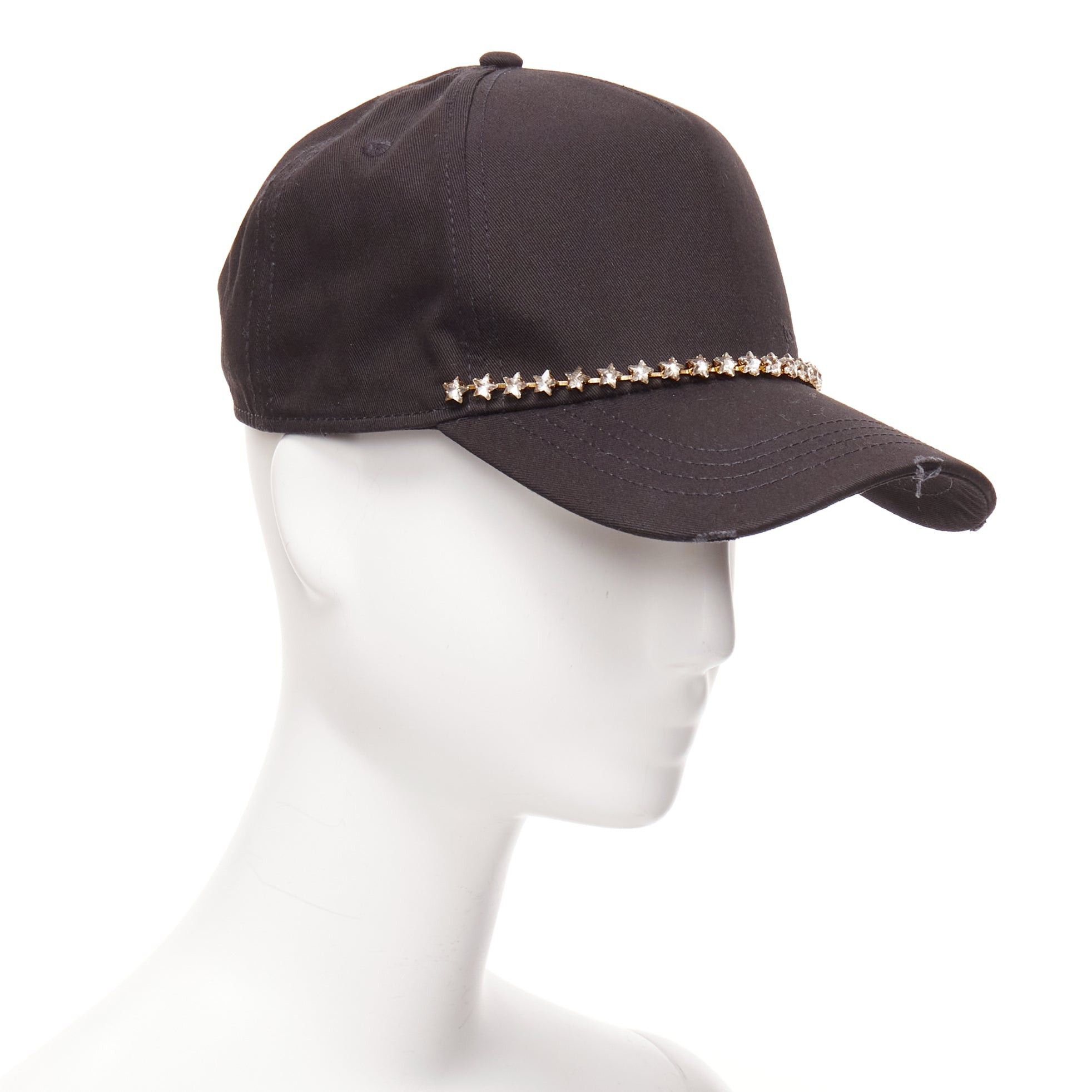 Dsquared2 DSQUARED2 black cotton clear star crystals dean dan caten cap Size ONE SIZE - 1 Thumbnail