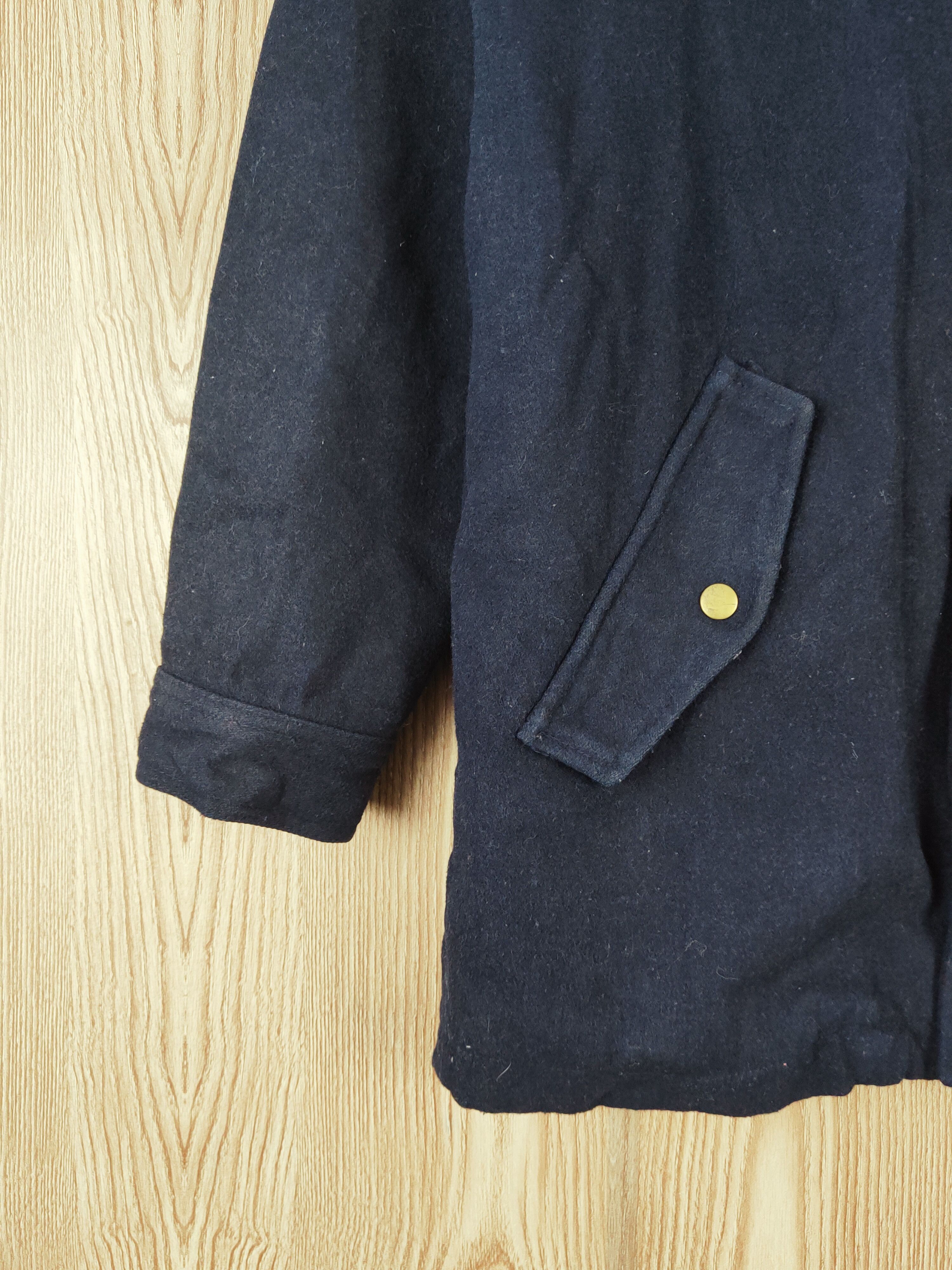 Old Navy × Vintage Vintage&rare design by Old Navy Dark Blue Wool Hoodie Coats Size US L / EU 52-54 / 3 - 4 Thumbnail