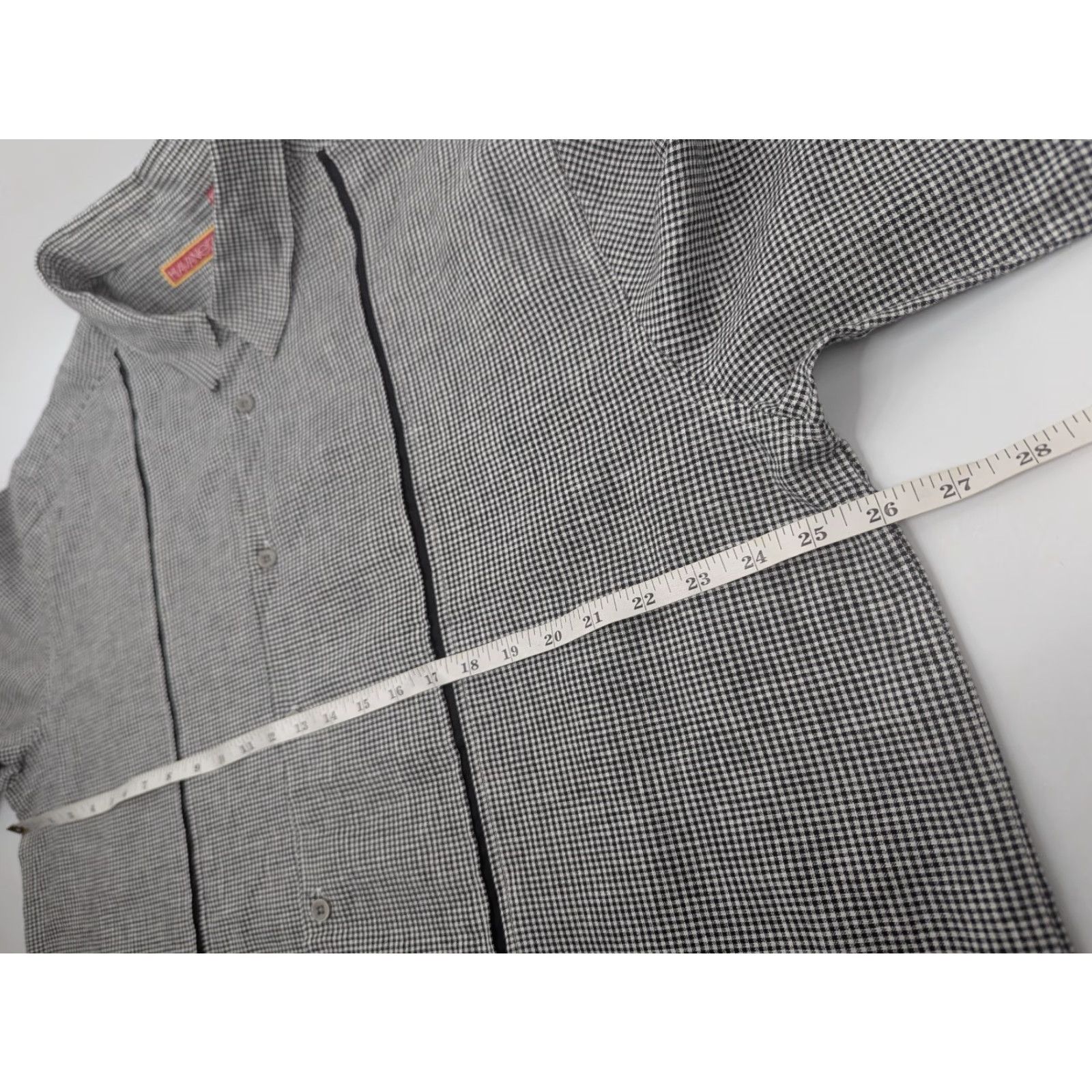 Vintage Havanera Linen Cotton Shirt Men's 2XL Gray Checkered Panel Stripe Casual Cuban Shirt Size US XXL / EU 58 / 5 - 5 Thumbnail