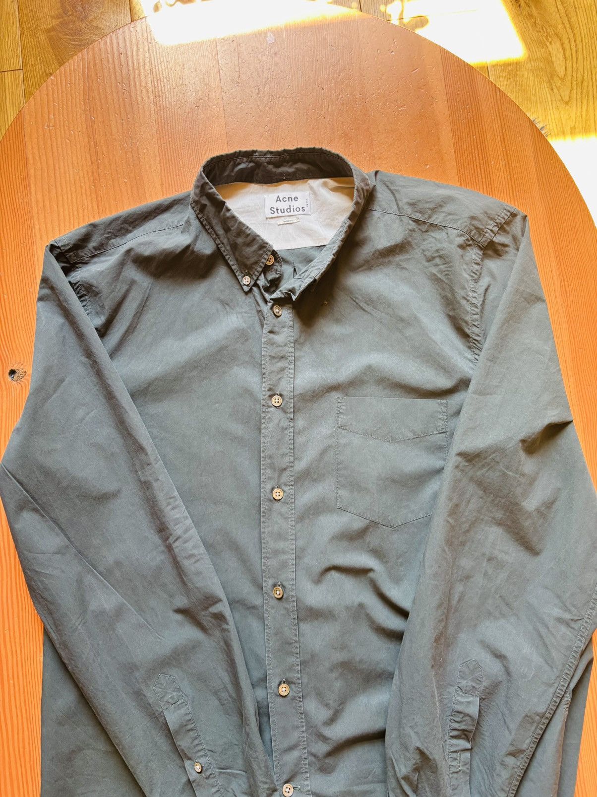 Acne Studios Acne Studios Classic Green Shirt Size US M / EU 48-50 / 2 - 2 Thumbnail