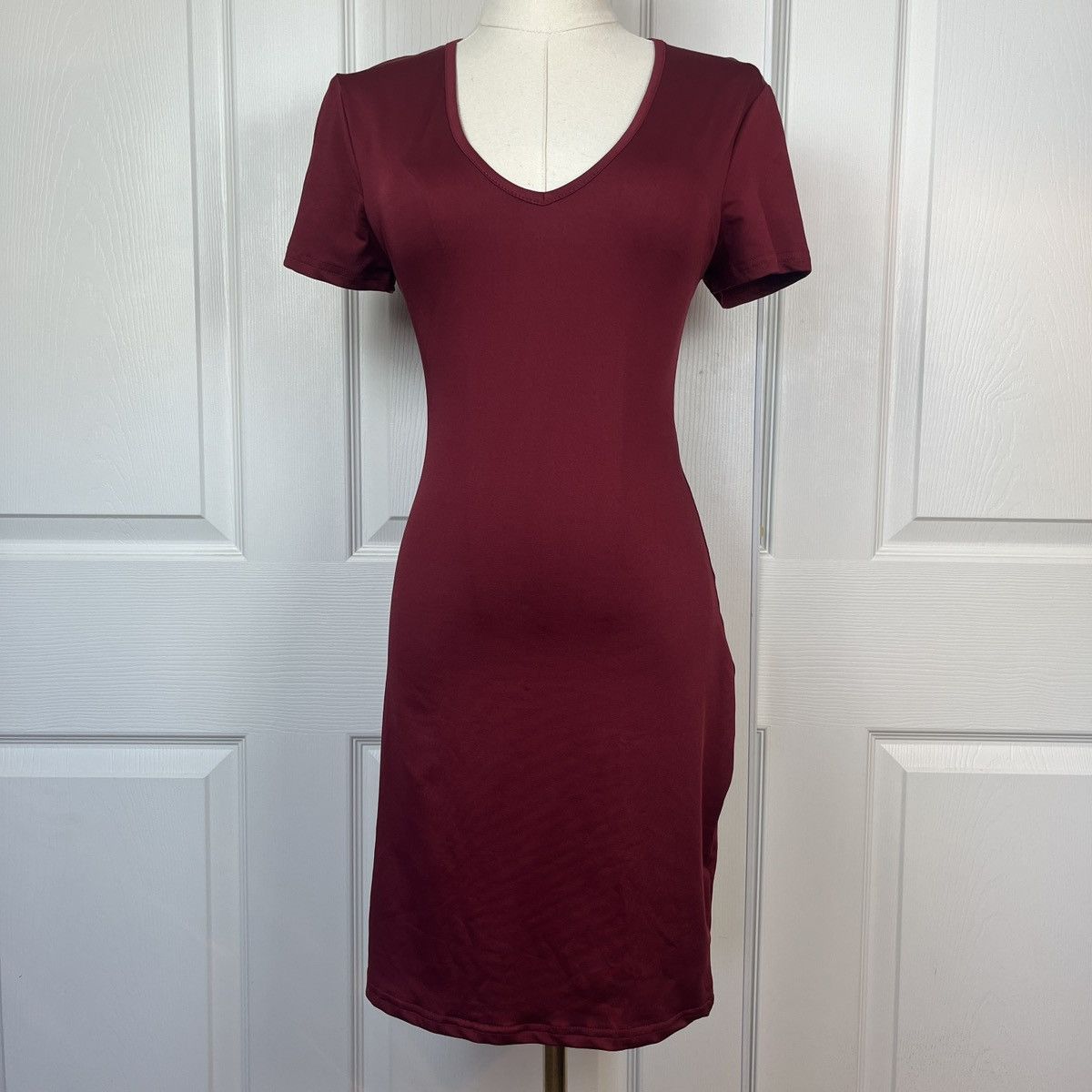 Other Maroon bodycon mini dress short sleeve Size S / US 4 / IT 40 - 1 Thumbnail