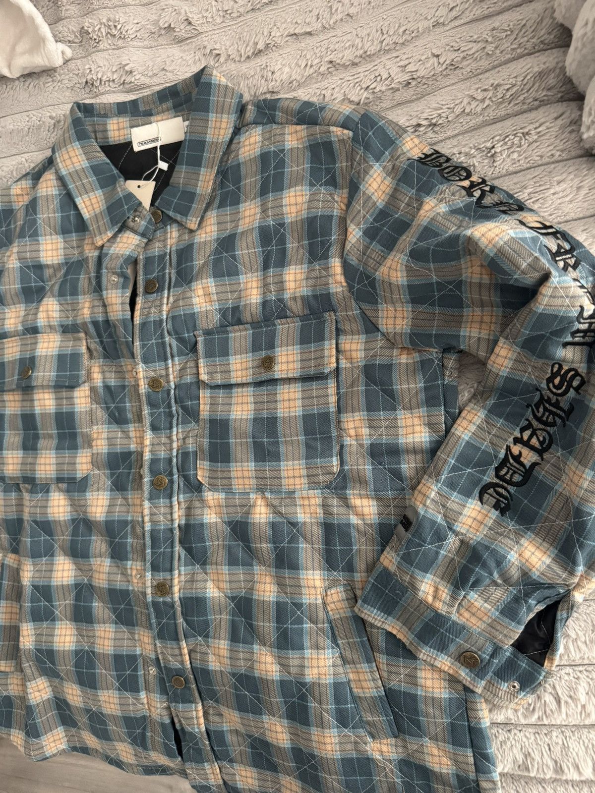 TeamSESH TeamSESH BONES BORNFROMSHADE QUILTED FLANNEL jacket blue Size US S / EU 44-46 / 1 - 5 Thumbnail