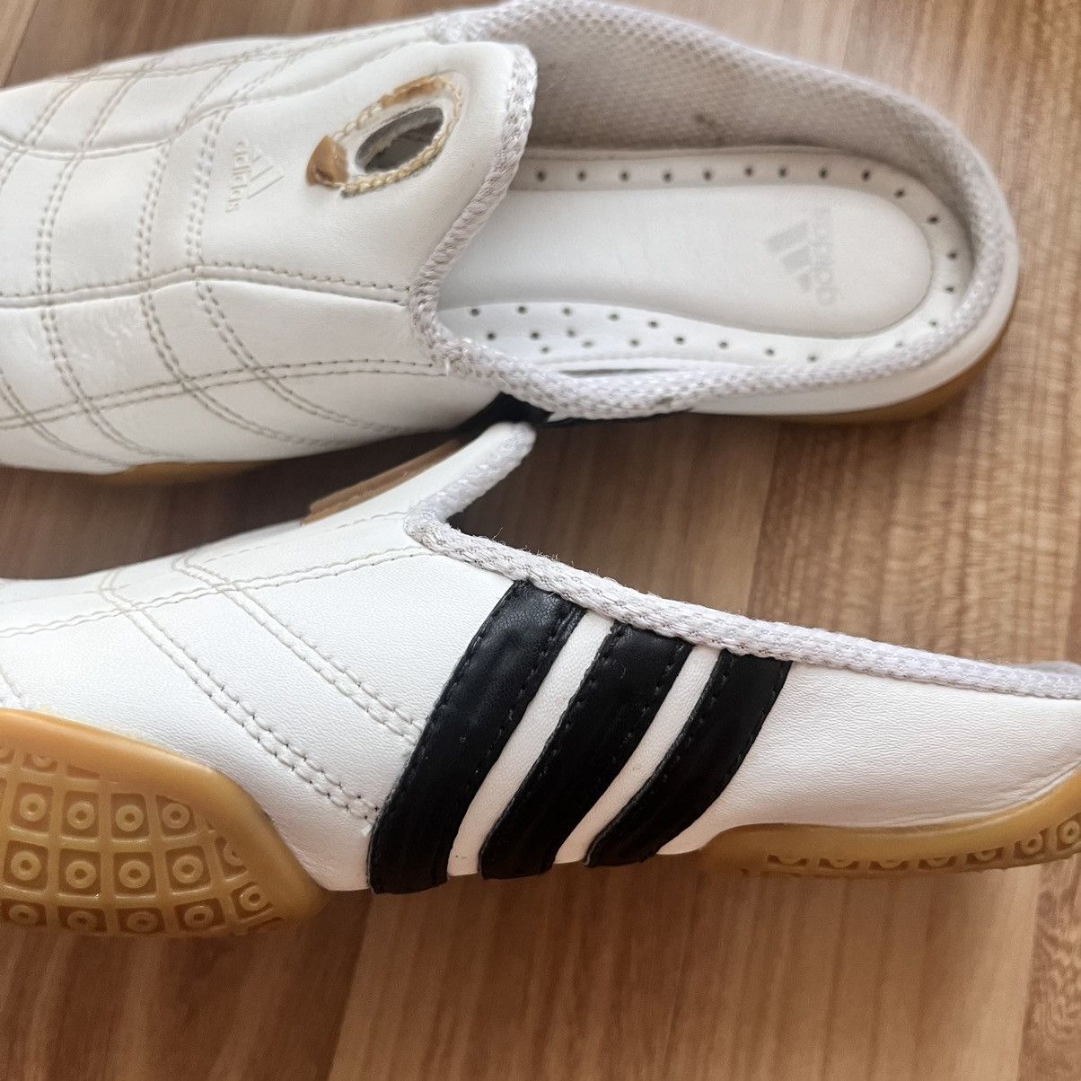 Adidas Adidas chentao white leather slides rare item y2k Size US 6 / EU 39 - 3 Thumbnail