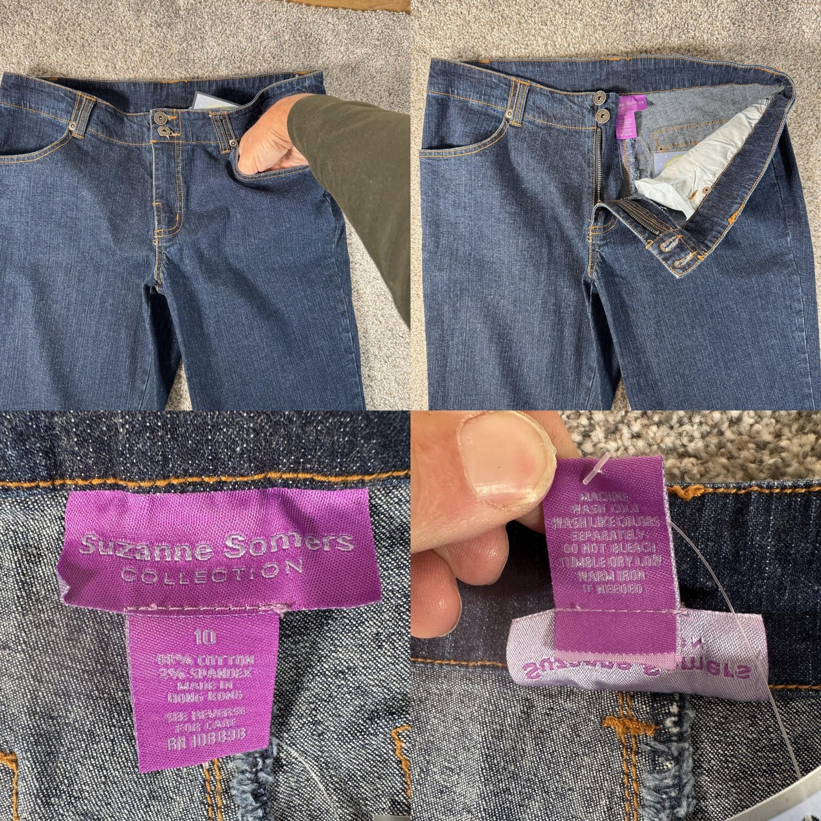 Vintage VINTAGE Suzanne Somers Collection Jeans Flare 10 Denim Mid Rise Women Blue Stretch Size 32" / US 10 / IT 46 - 8 Thumbnail