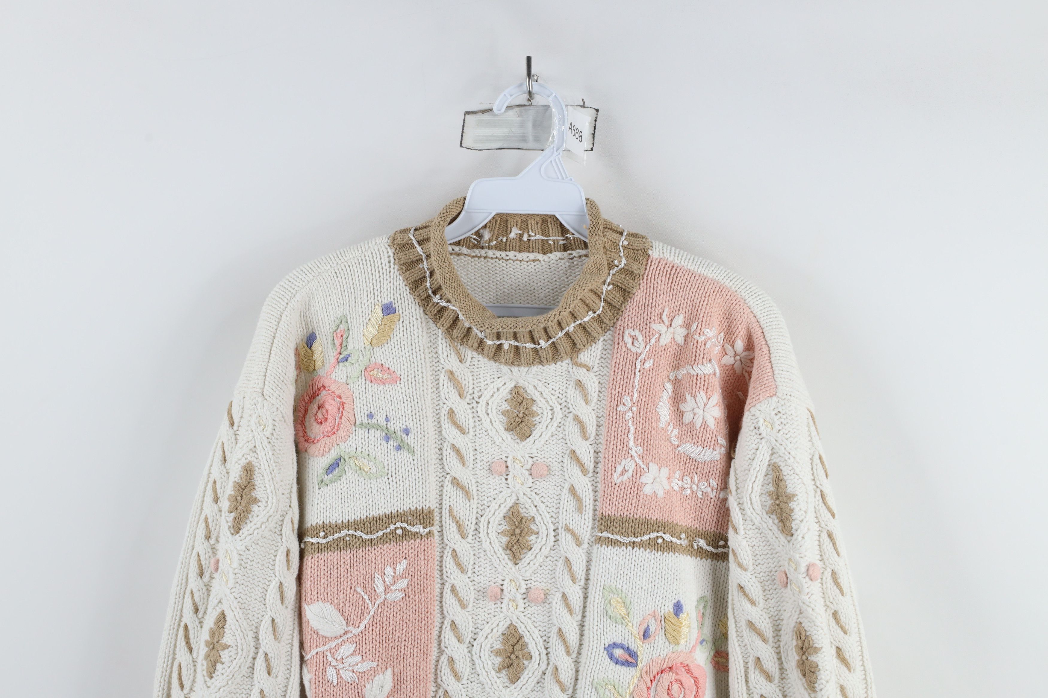 Vintage Vintage 90s Streetwear Flower Marled Knit Mock Neck Sweater Size M / US 6-8 / IT 42-44 - 2 Thumbnail