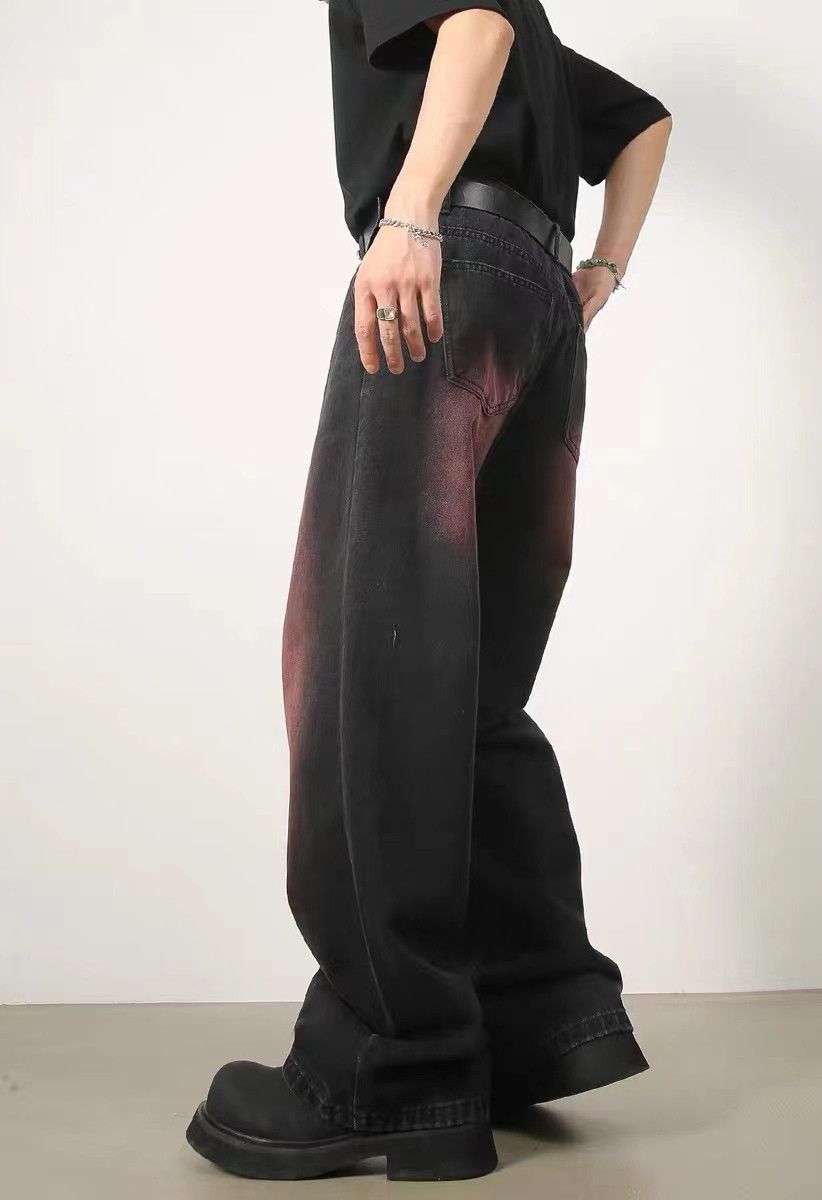 Jean Retro washed red design wide leg jeans Size US 30 / EU 46 - 4 Thumbnail