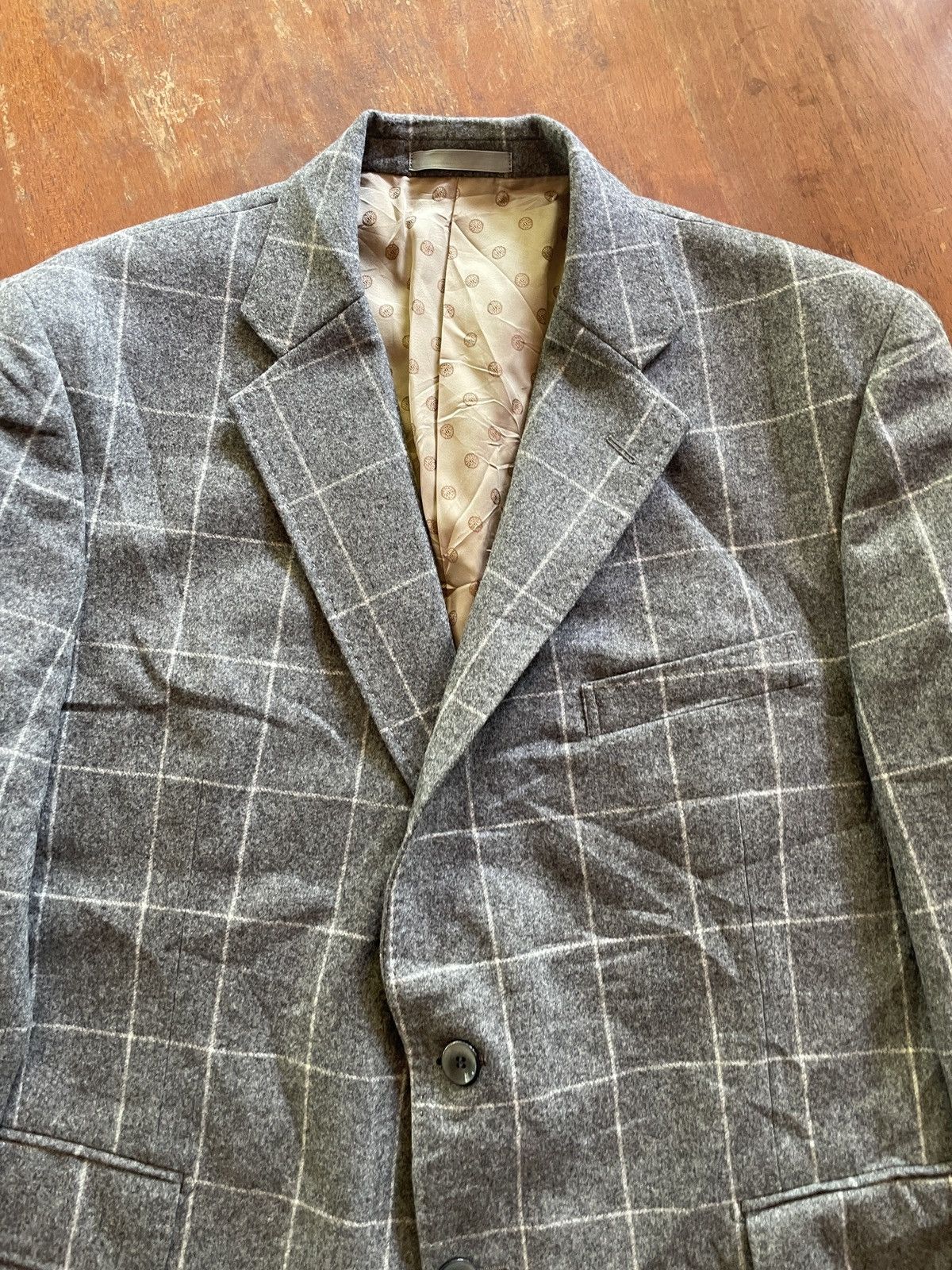 Designer × Vitale Barberis Canonico Vintage classic Vitale Barberis Canonico Gray Plaid blazer Size 40R - 3 Thumbnail