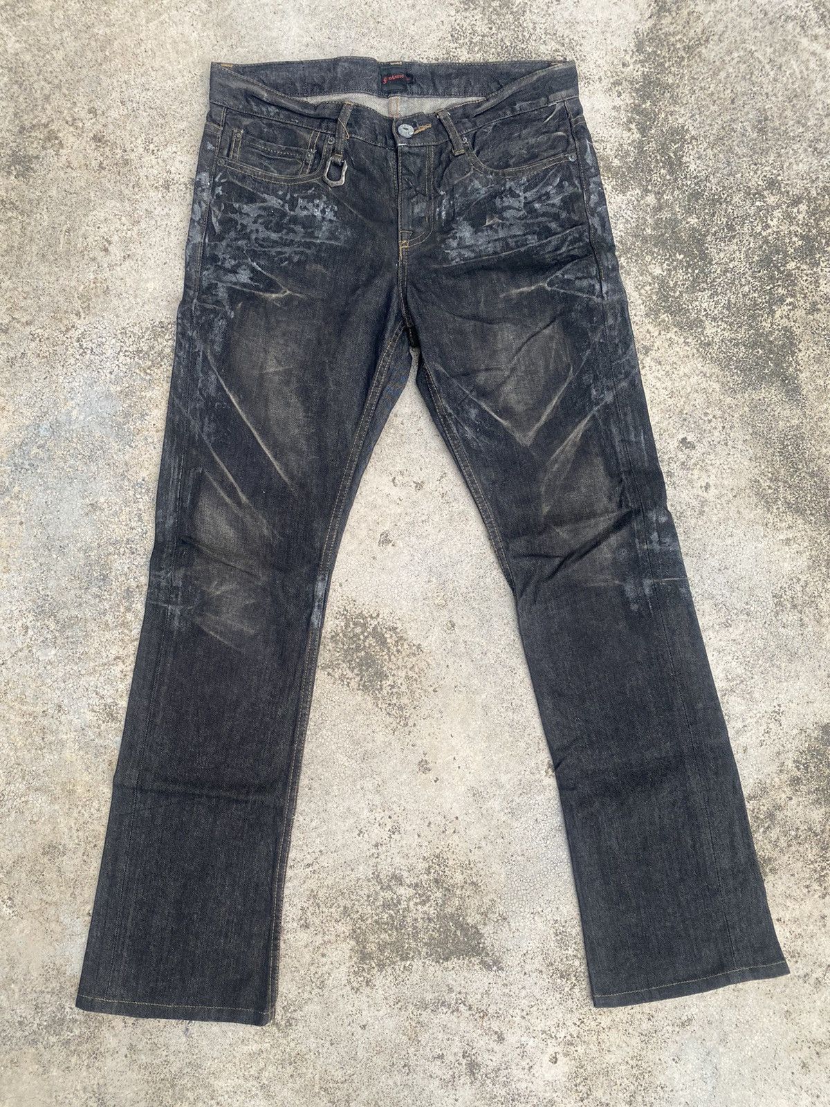 If Six Was Nine × JACKROSE Flare Jeans Jack Rose Waxed Clawmark Bootcut Size US 32 / EU 48 - 3 Thumbnail