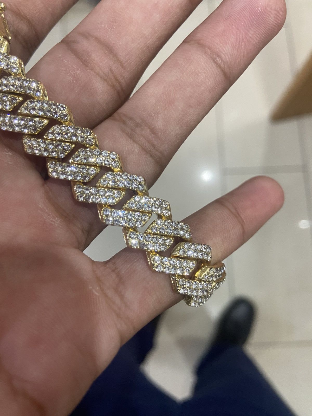 Other 14mm iced out cuban link necklace covered in rhinestones Size ONE SIZE - 5 Thumbnail