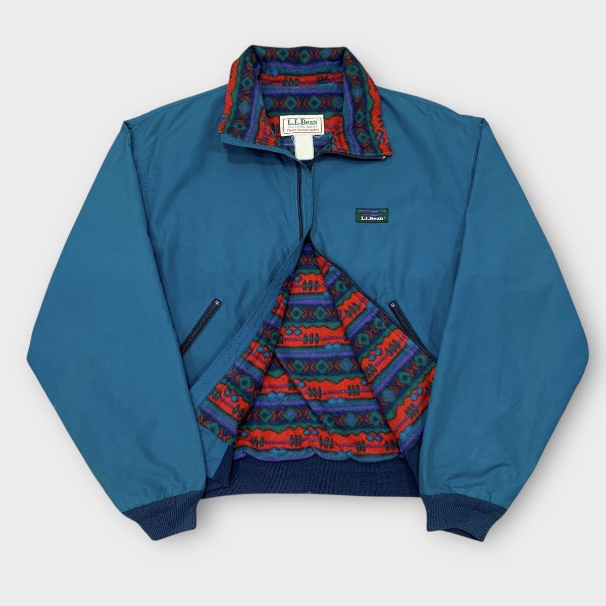 L.L. Bean VINTAGE 80s LL BEAN NYLON JACKET NATIVE FLEECE LINING Size US M / EU 48-50 / 2 - 4 Thumbnail