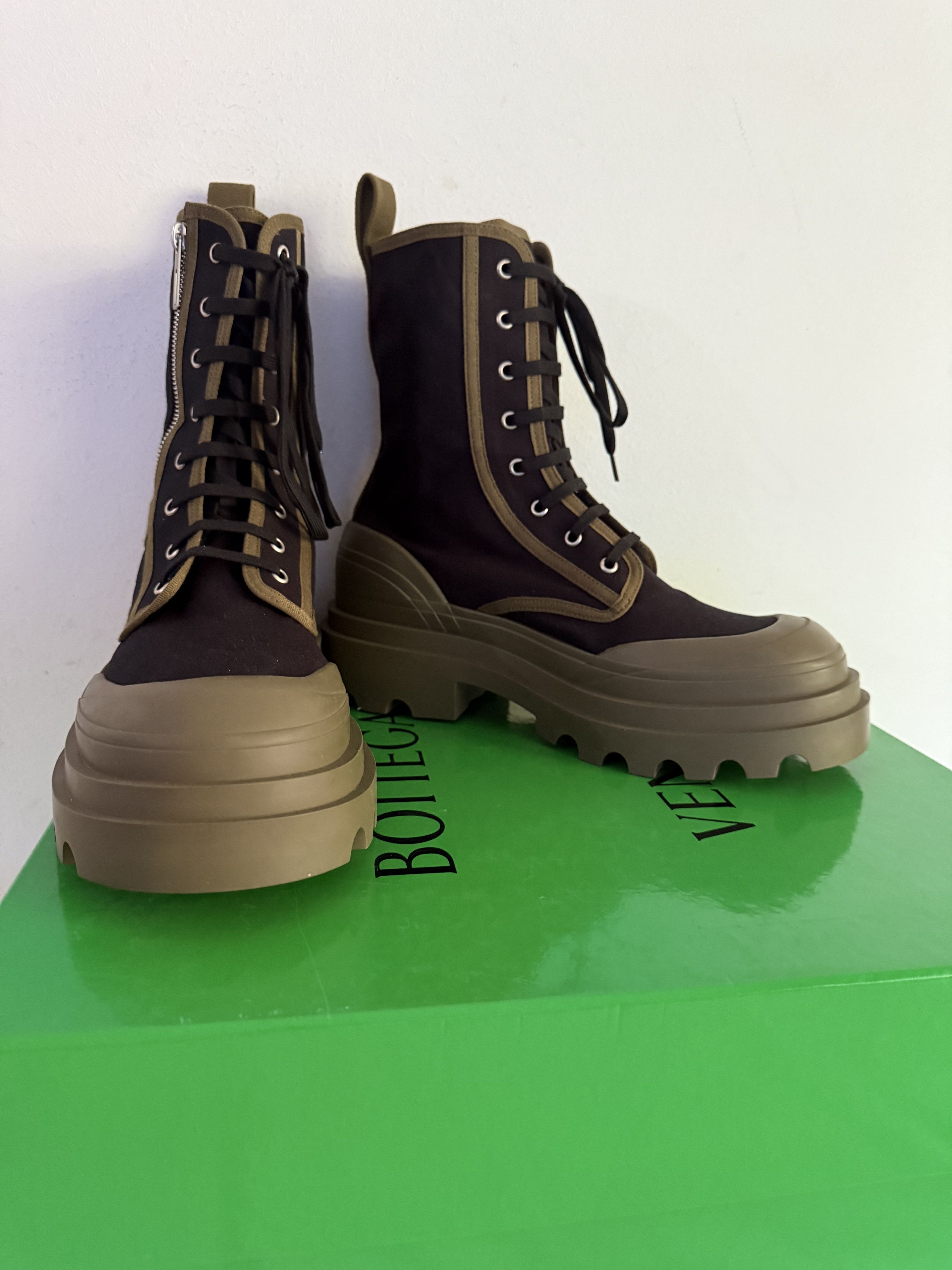 Bottega Veneta Lug Canvas Lace-Up Boots Size US 9 / EU 42 - 7 Thumbnail
