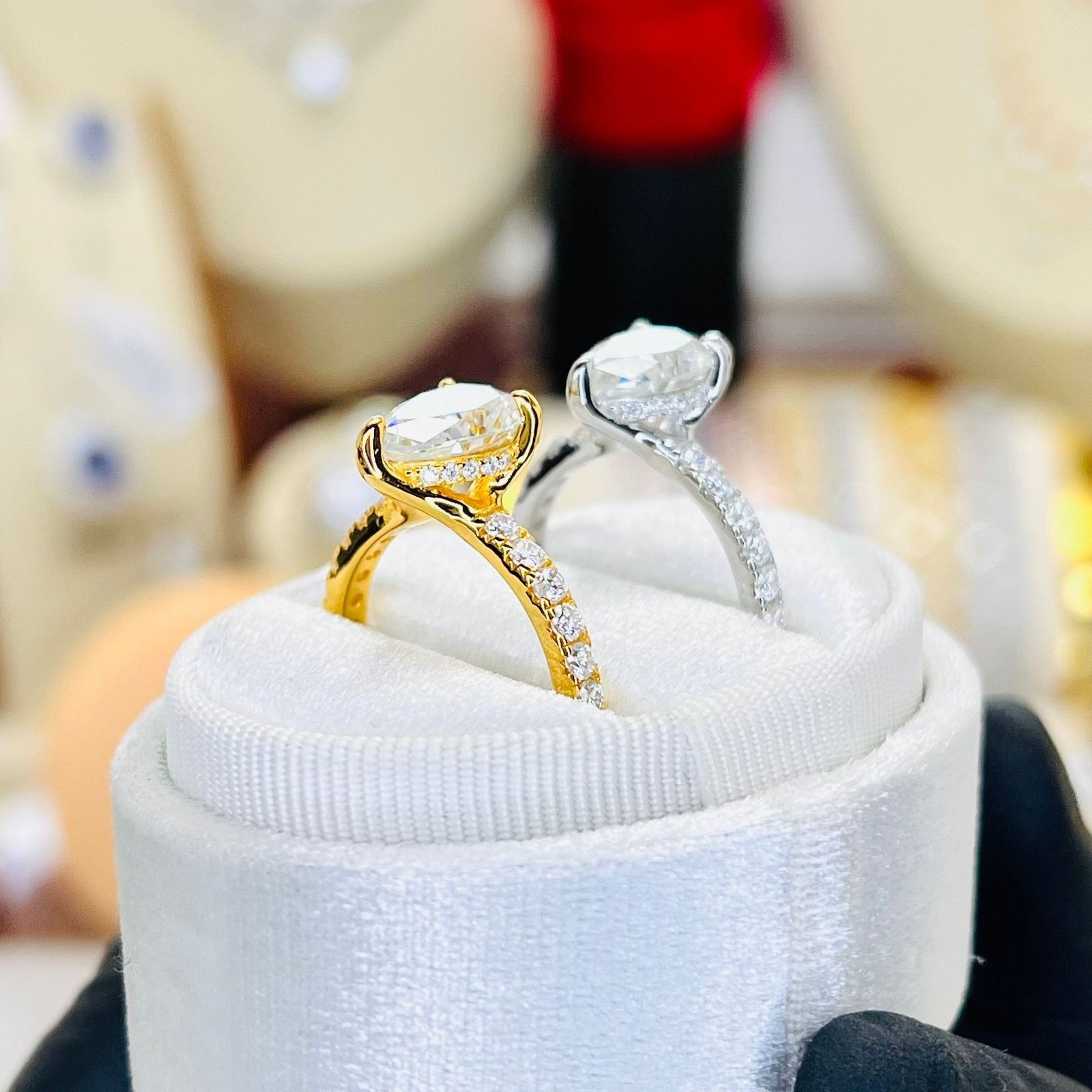 Other 2.53ctw Pear Moissanite w/ Hidden Halo Pavé Engagement Ring Size ONE SIZE - 3 Thumbnail