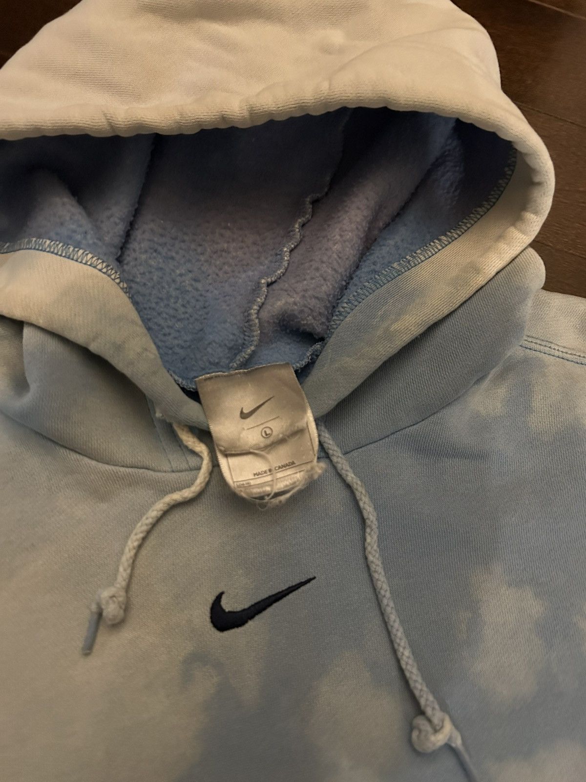 Nike Vintage Nike Centre Swoosh Pullover Hoodie - Sky Blue Size US L / EU 52-54 / 3 - 5 Thumbnail