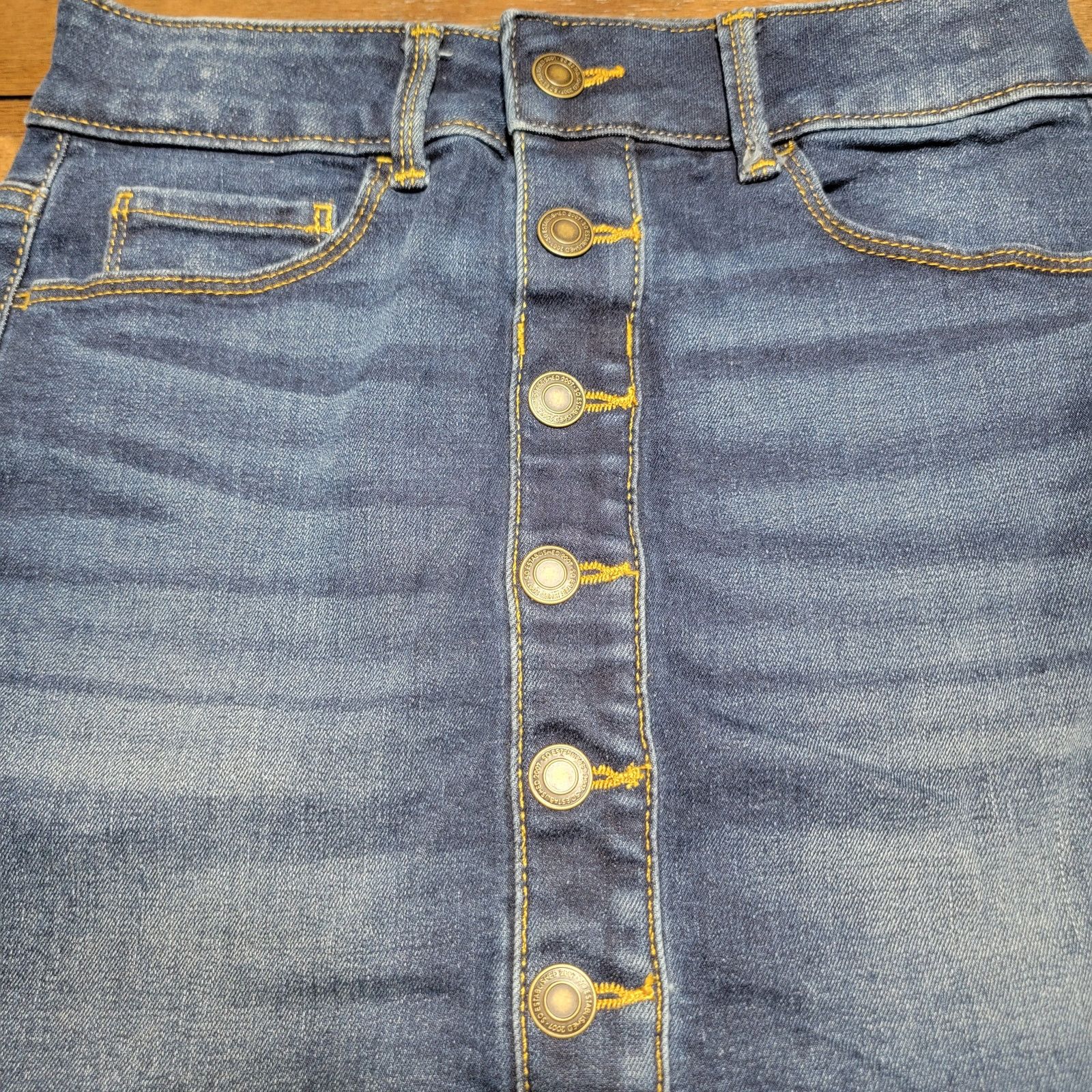 Other So Full Button Denim Mini Skirt - Size 10 Size 32" / US 10 / IT 46 - 2 Thumbnail