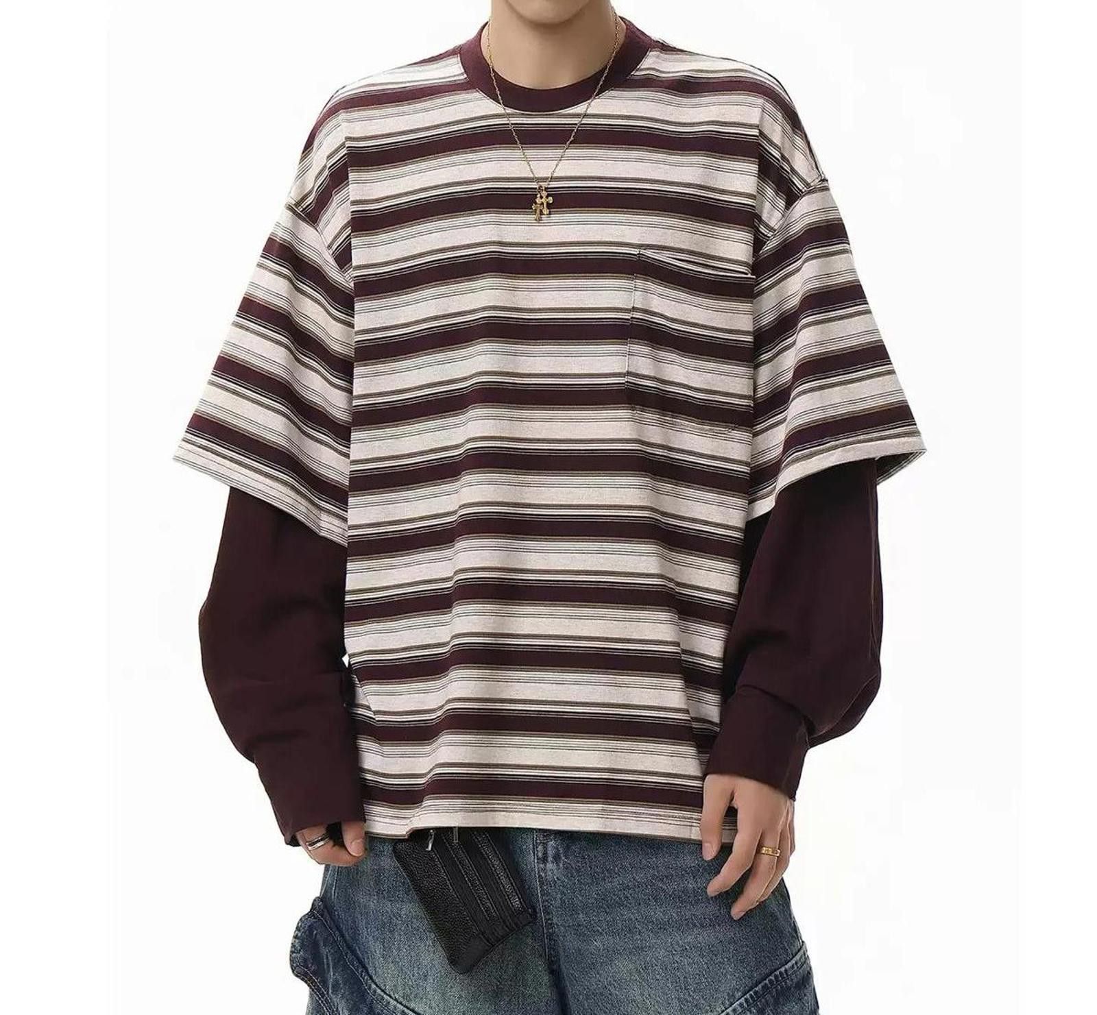 Other Faux-Layer Stripe Thin Pullover Sweatshirt Size US M / EU 48-50 / 2 - 1 Thumbnail