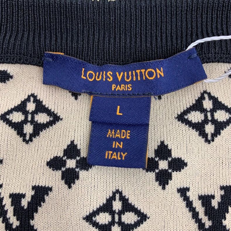 Louis Vuitton Louis Vuitton Black logo jacquard printed mulberry silk cr Size L / US 10 / IT 46 - 6 Thumbnail