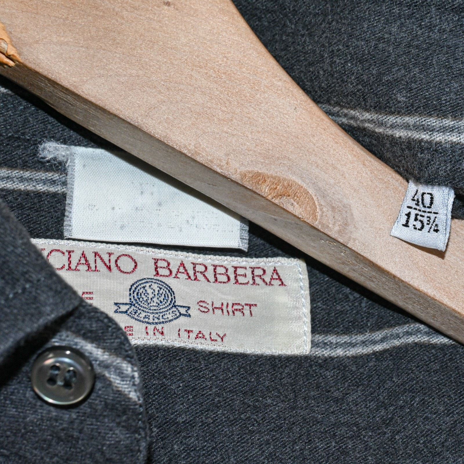 Luciano Barbera Vtg Luciano Barbera Button Down Flannel Shirt Charcoal Grey Size US M / EU 48-50 / 2 - 4 Thumbnail