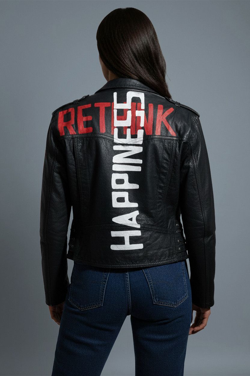 Vintage Vintage custom hand-painted leather motorcycle biker jacket Size M / US 6-8 / IT 42-44 - 2 Thumbnail