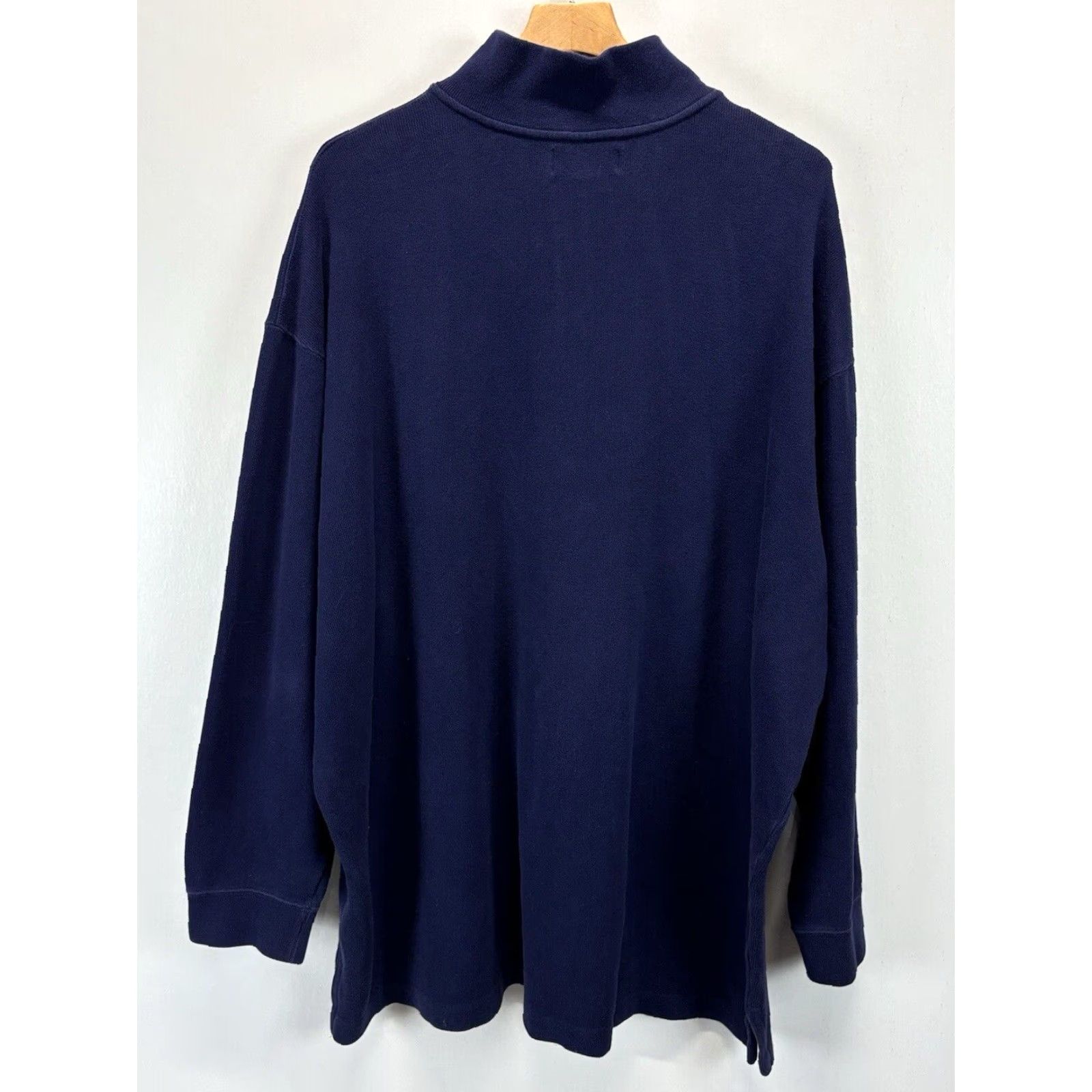 Ralph Lauren VINTAGE Polo Ralph Lauren 1/4 Zip Sweater Big & Tall 4XB Navy Classic Mock Neck Pullover Men Size US XXL / EU 58 / 5 - 3 Thumbnail