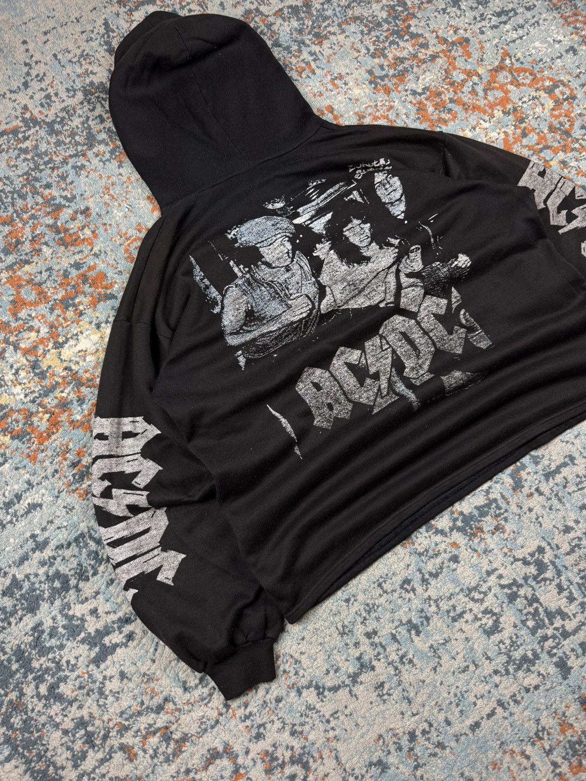 AC/DC × Band Tees × Vintage Vintage 90s AC/DC the razors edge crazy graphic hoodie boxy Size US XL / EU 56 / 4 - 4 Thumbnail