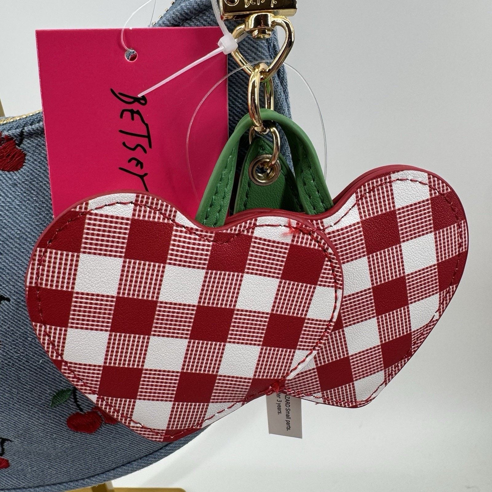 Betsey Johnson Betsey Johnson Denim Cherry Gingham Crossbody NWT Size ONE SIZE - 4 Thumbnail