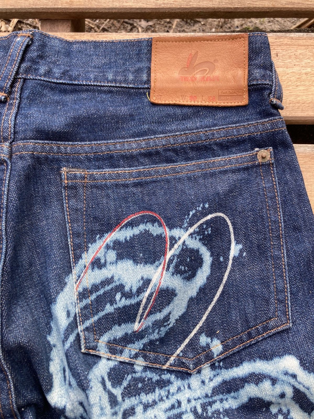 Paul Smith Archive Red Ear by Paul Smith Art Bleached Selvedge Jeans Size US 30 / EU 46 - 10 Thumbnail