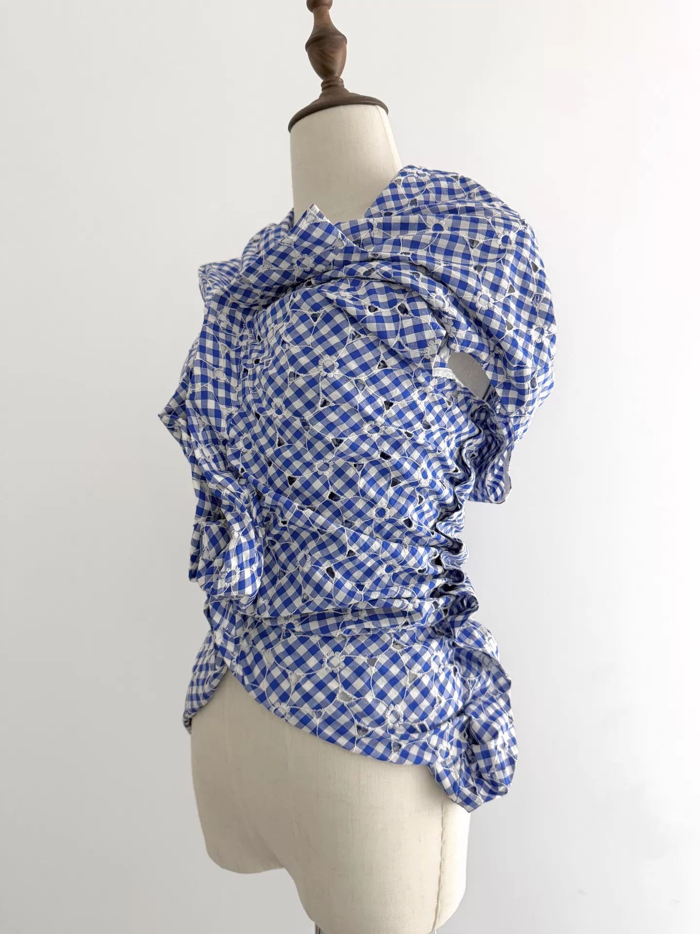 Junya Watanabe Junya Watanabe Check Embroidered Twisted Top S Size S / US 4 / IT 40 - 5 Thumbnail