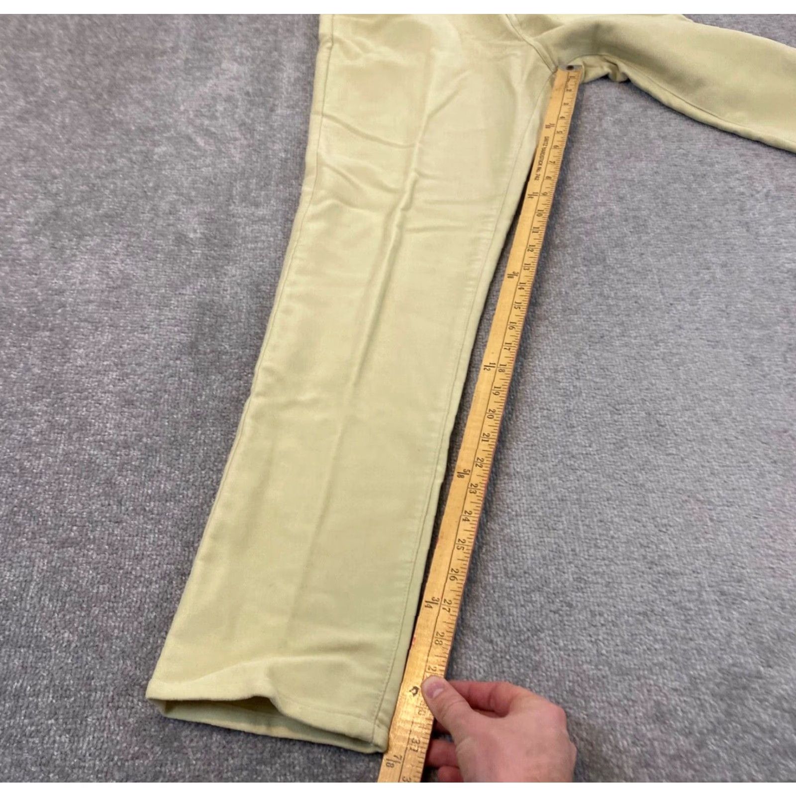 Vintage J. Peterman Pants Womens 28W 31.5L Light Yellow Pleated Chino Fuzzy, Regular, Button Zip, Cotton, Tapered, 10, Jacket? Size 32" / US 10 / IT 46 - 4 Thumbnail